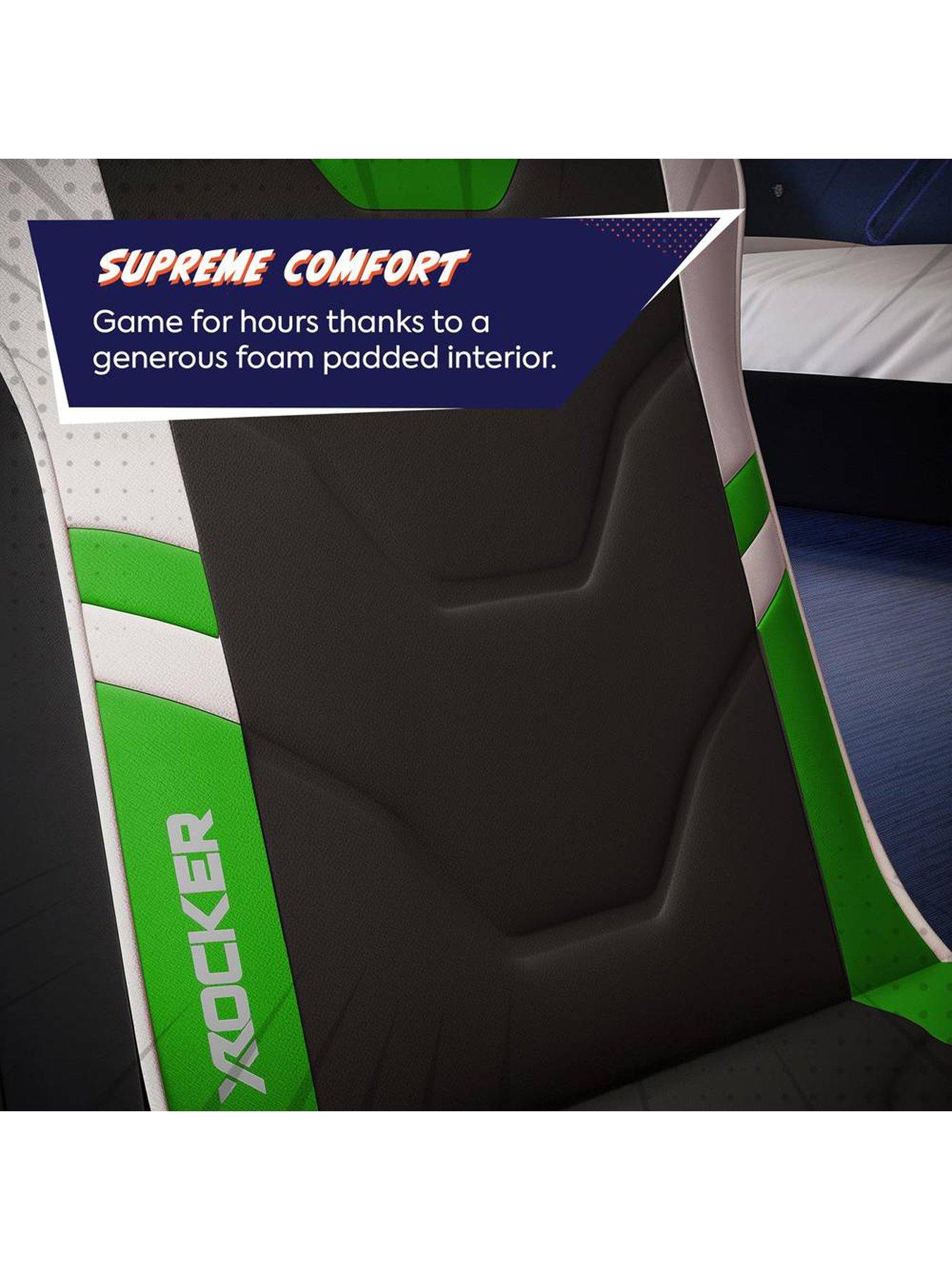 X Rocker Shadow 2.0 Audio Floor Rocker Gaming Chair for Kids - Green ...
