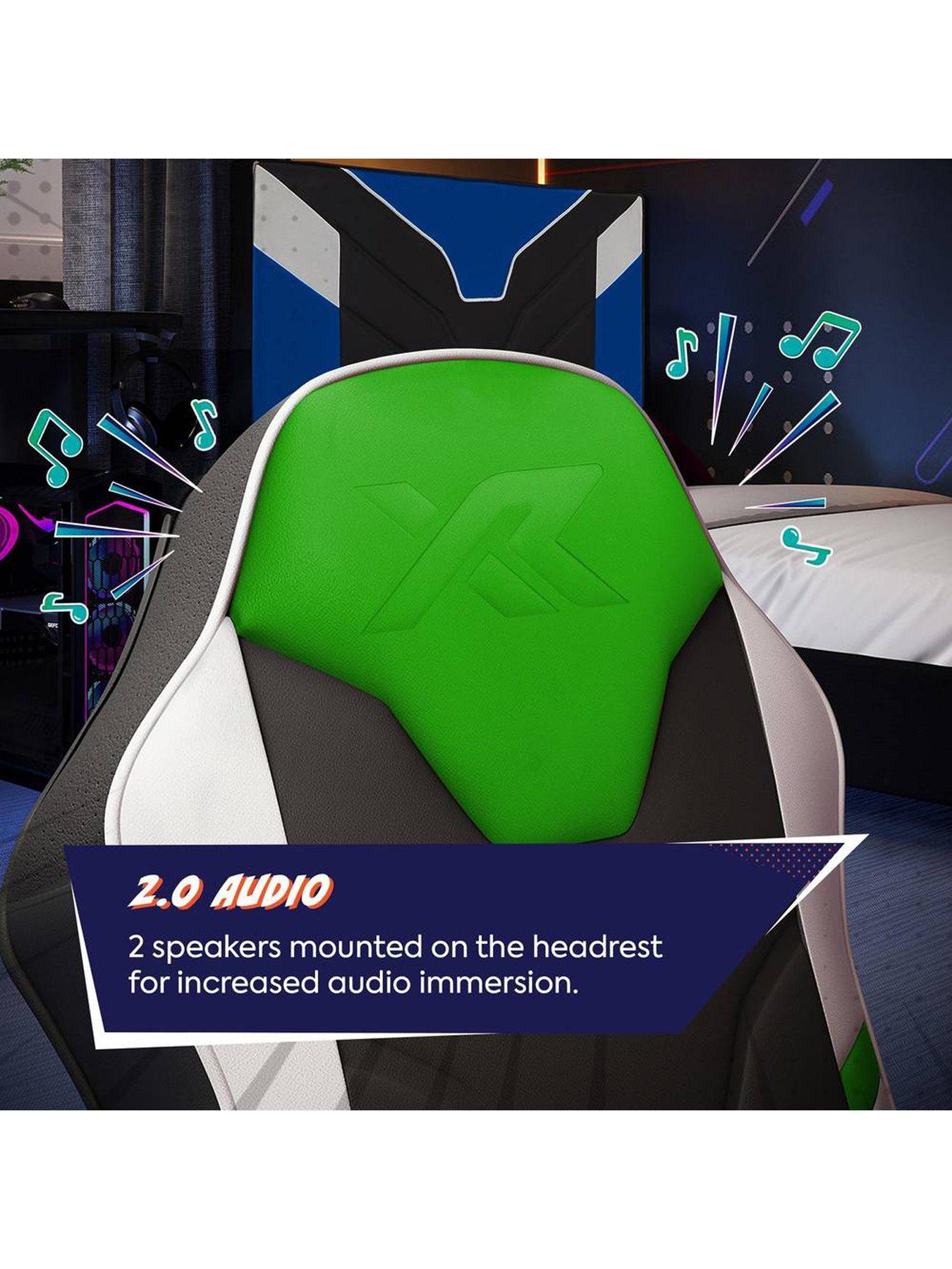X Rocker Shadow 2.0 Audio Floor Rocker Gaming Chair for Kids - Green ...