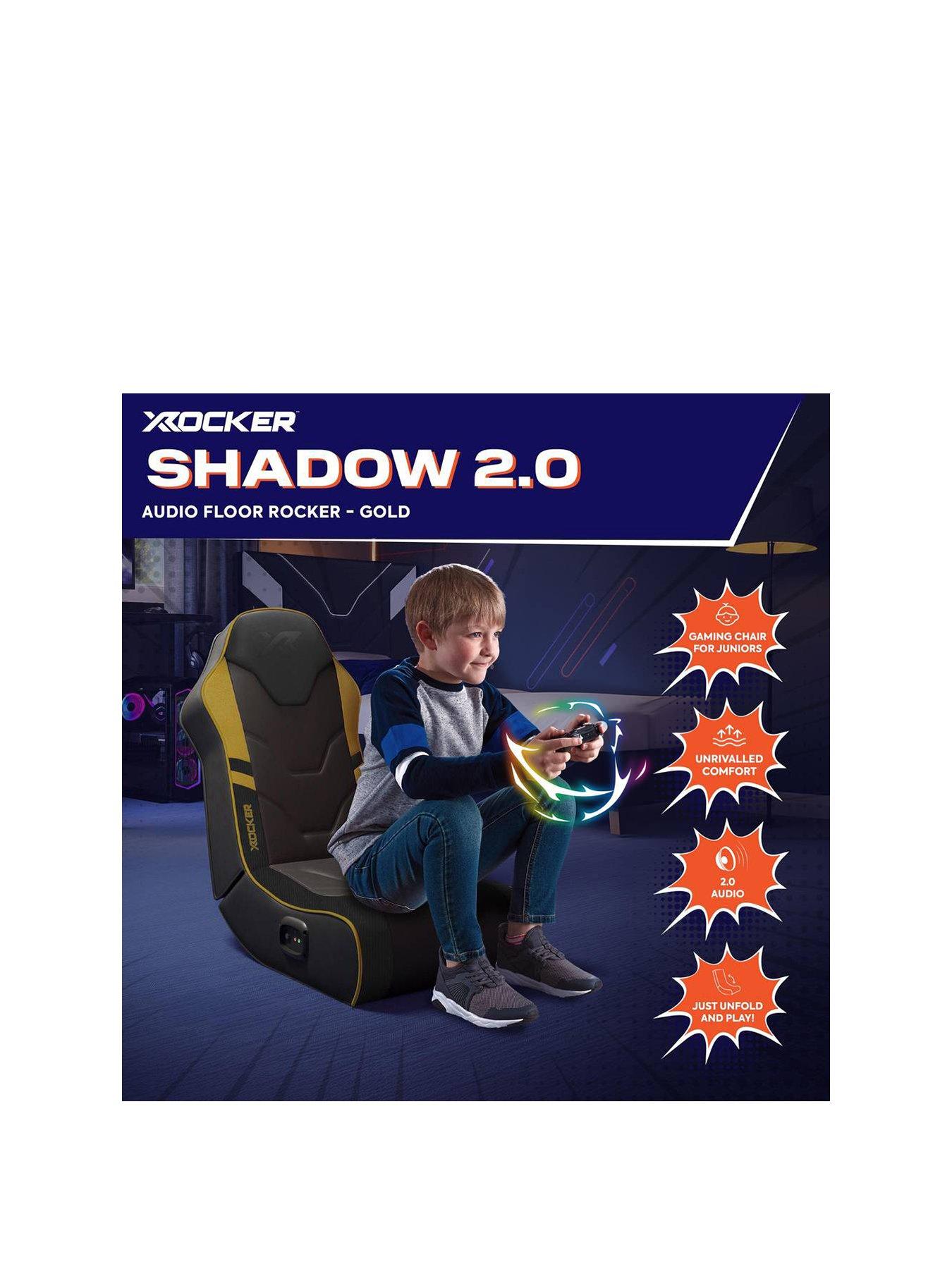 X Rocker Shadow 2.0 Audio Floor Rocker Gaming Chair for Kids - Gold ...