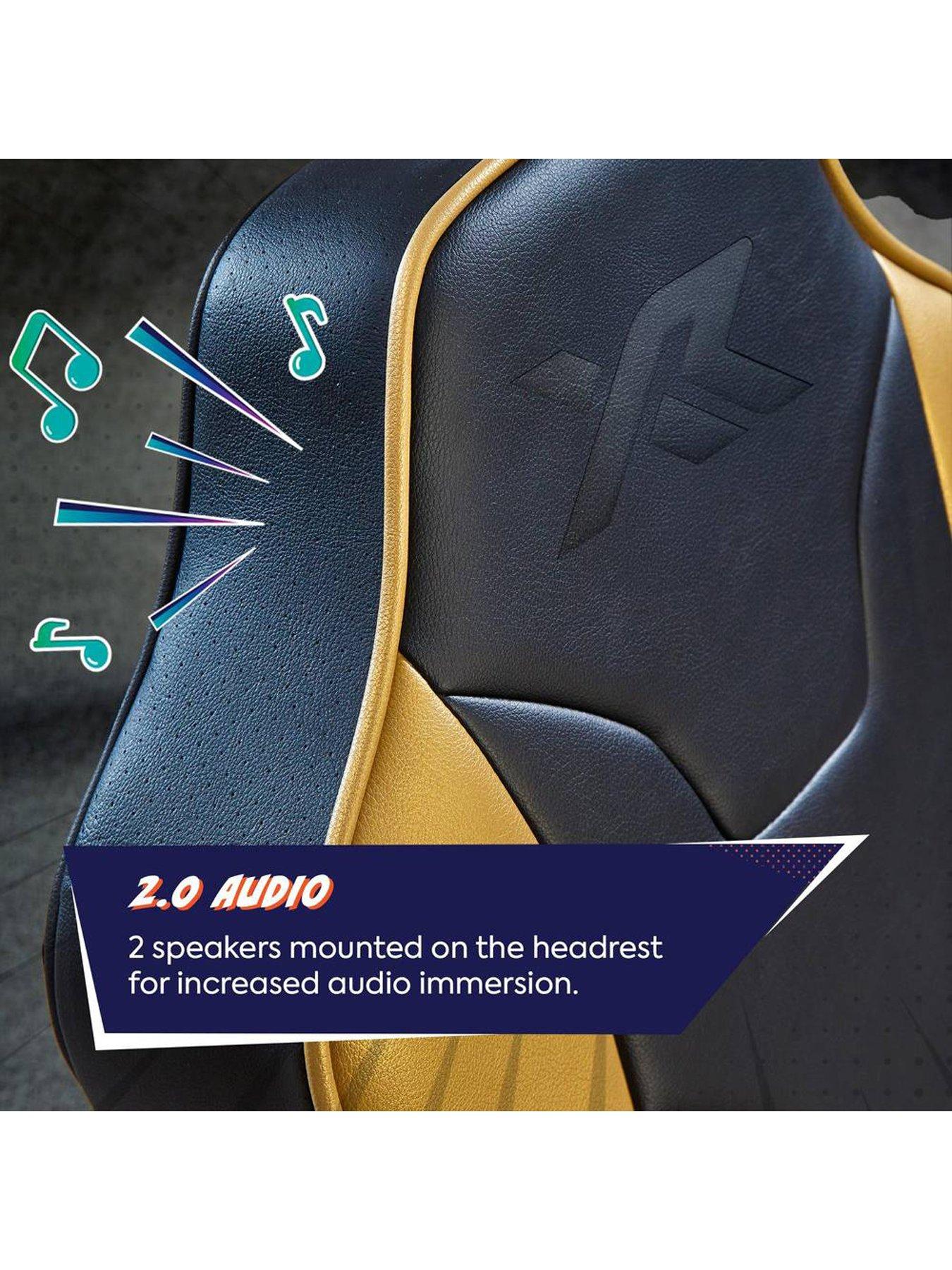 X Rocker Shadow 2.0 Audio Floor Rocker Gaming Chair for Kids - Gold ...