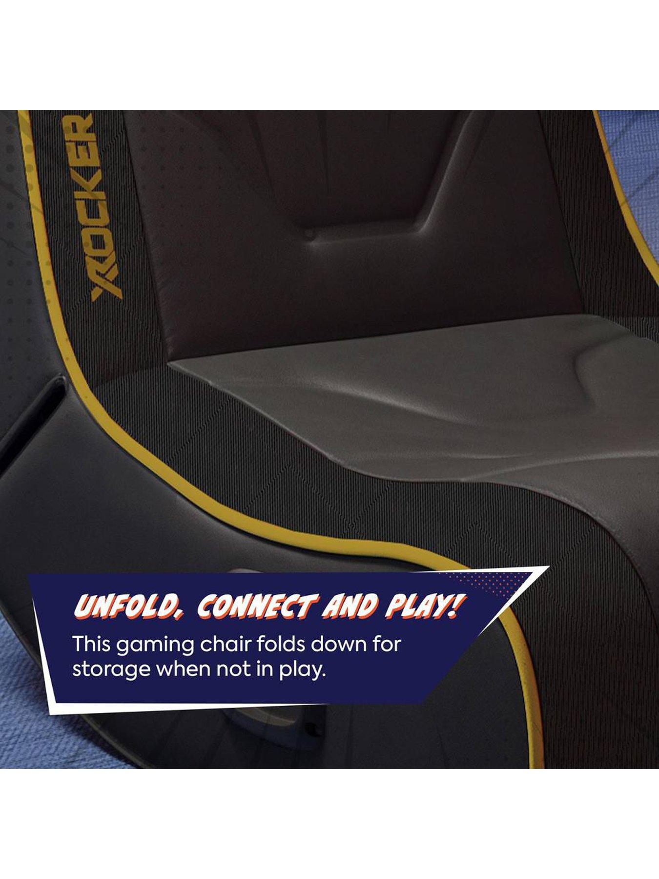 X Rocker Shadow 2.0 Audio Floor Rocker Gaming Chair for Kids - Gold ...