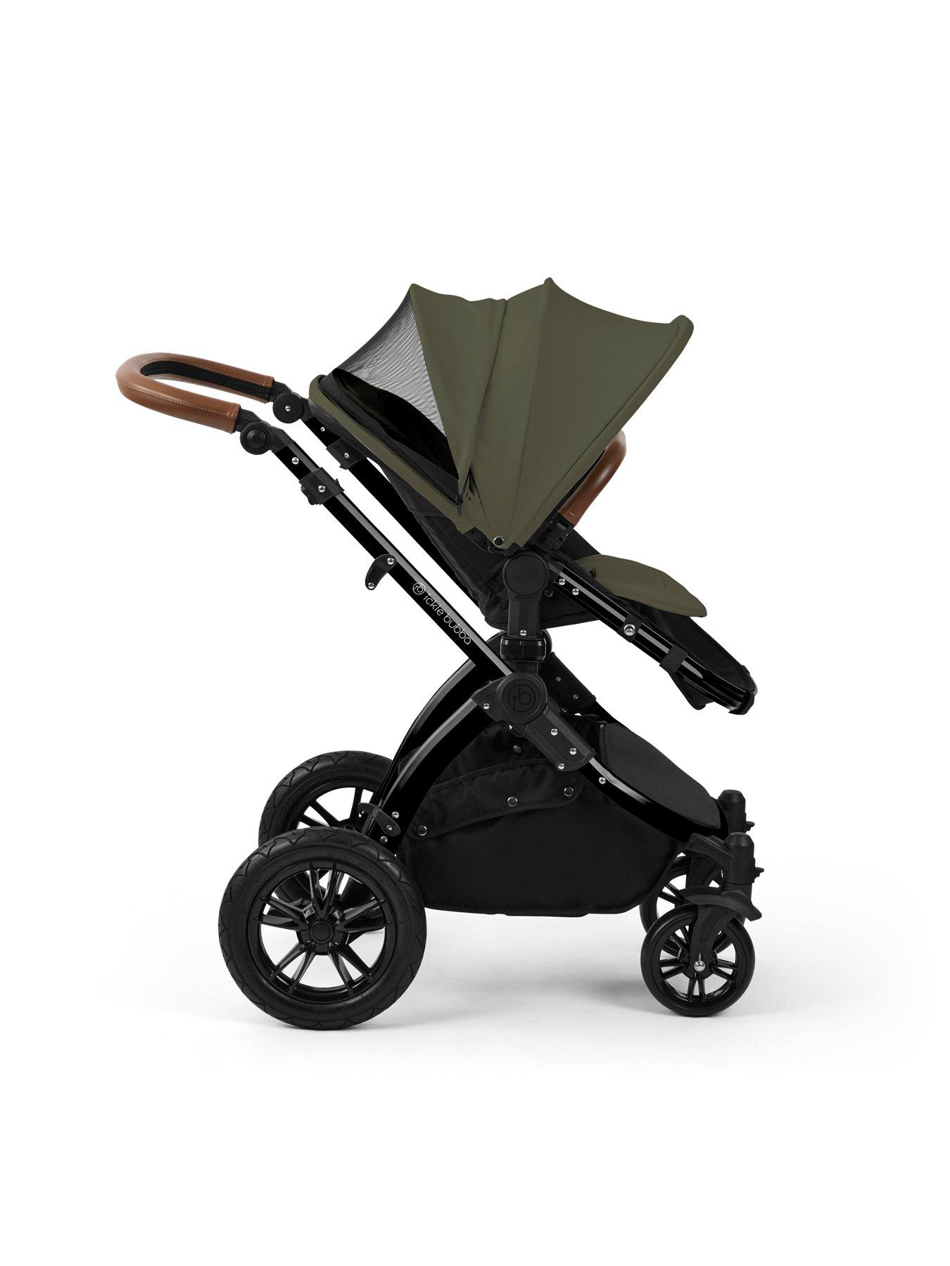 Image 4 of 7 of Ickle Bubba Stomp Luxe 12 Piece Travel System with i-Size Nimbus Car Seat & Spin ISOFIX Base - Black / Woodland / Tan