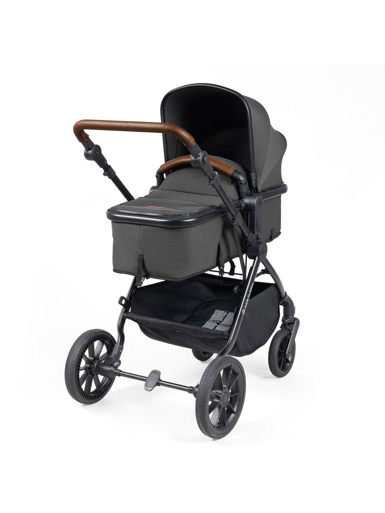 Image 2 of 7 of Ickle Bubba Cosmo 9 Piece Travel System with i-Size Nimbus Car Seat &amp; Spin ISOFIX Base - Black / Graphite Grey / Tan