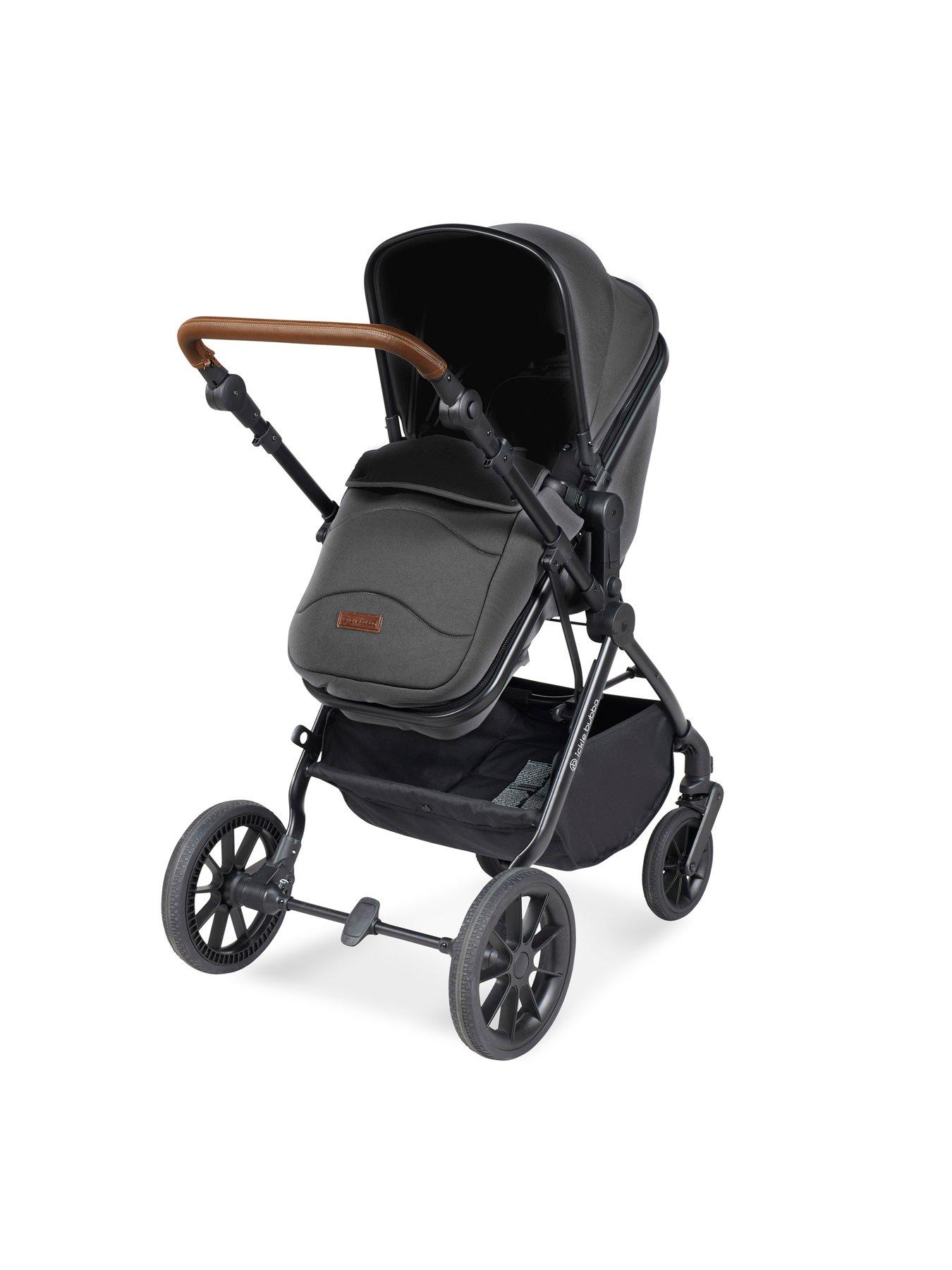 Image 4 of 7 of Ickle Bubba Cosmo 9 Piece Travel System with i-Size Nimbus Car Seat &amp; Spin ISOFIX Base - Black / Graphite Grey / Tan