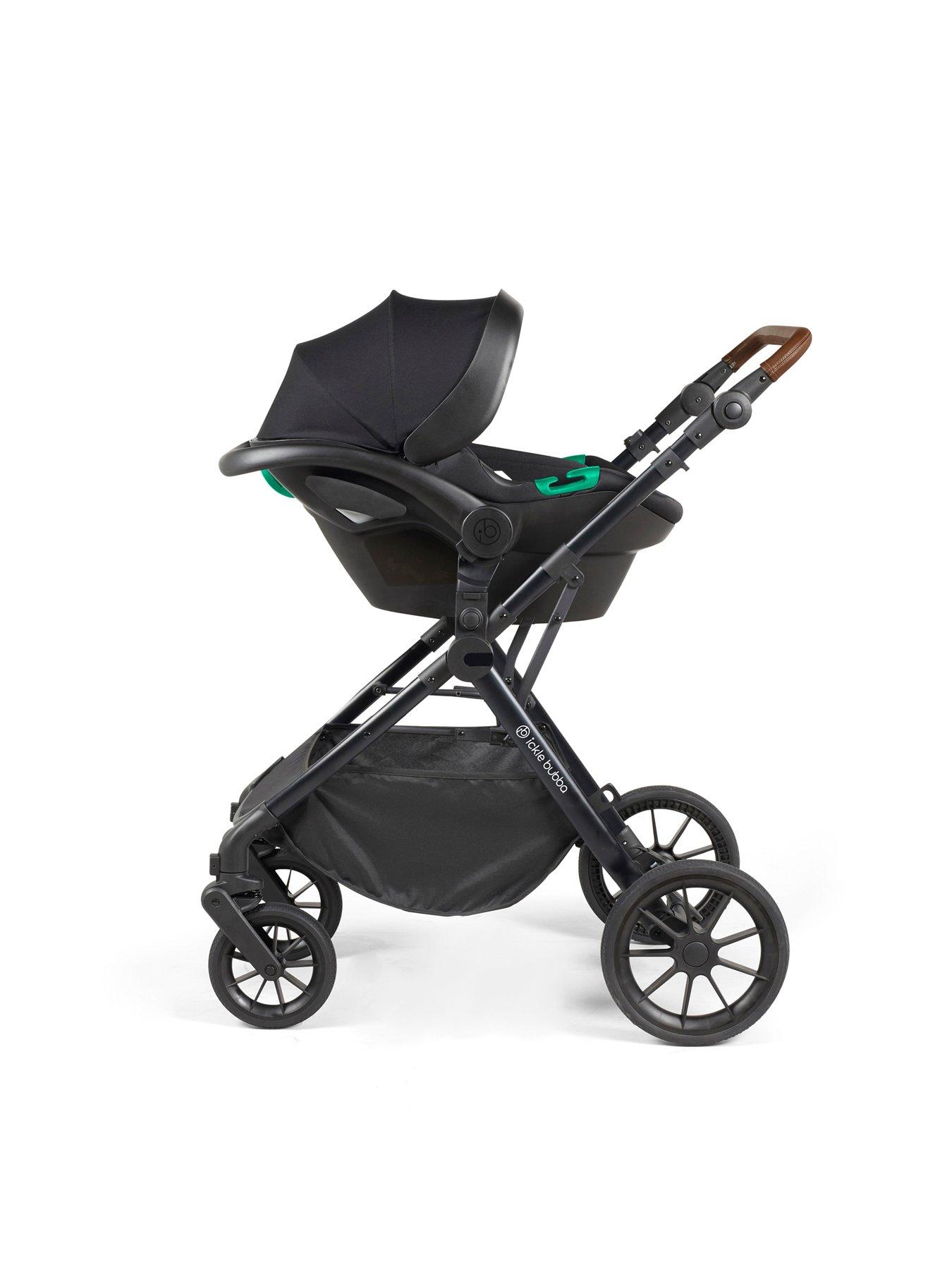 Image 5 of 7 of Ickle Bubba Cosmo 9 Piece Travel System with i-Size Nimbus Car Seat &amp; Spin ISOFIX Base - Black / Graphite Grey / Tan