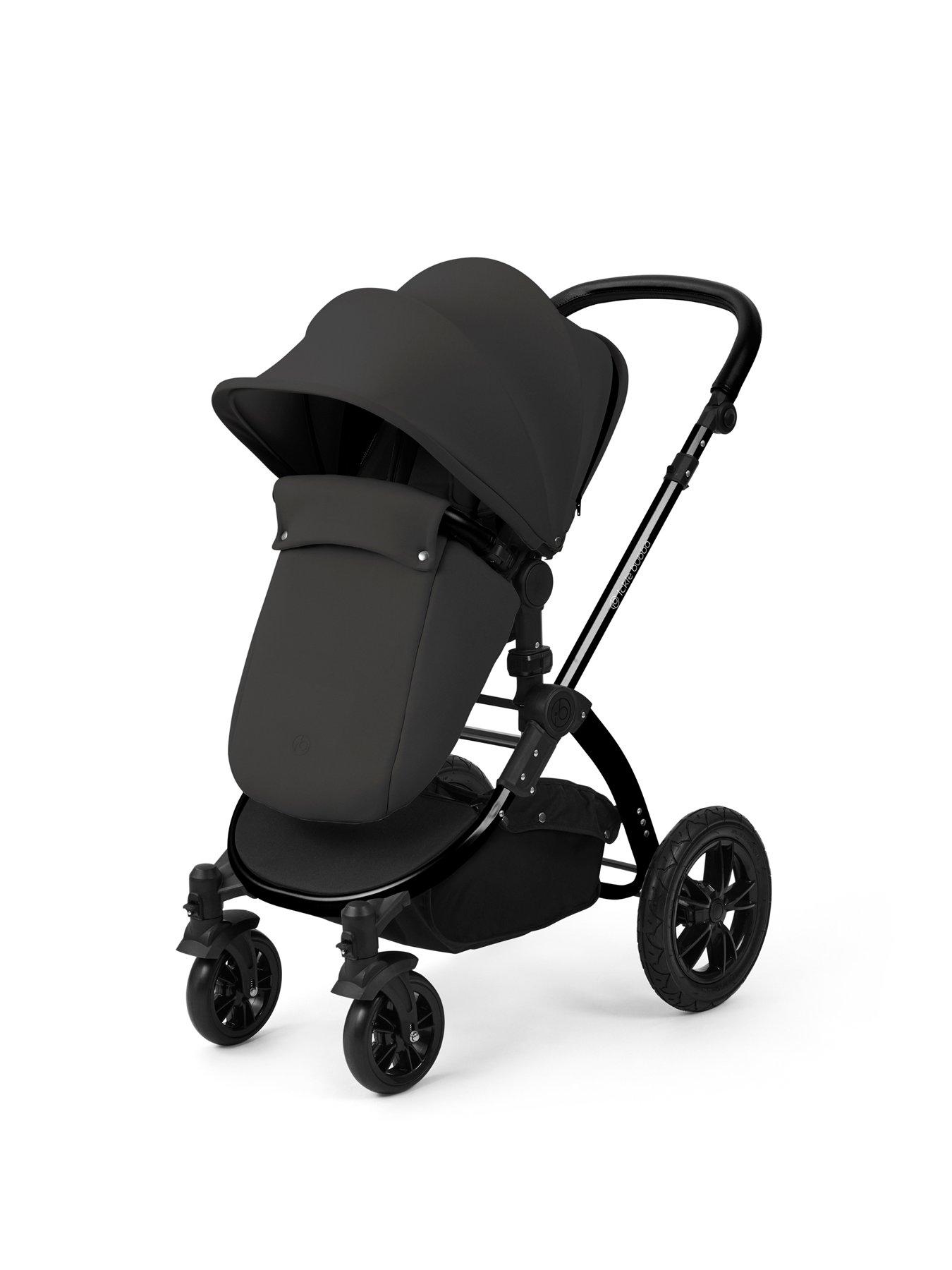 Image 3 of 7 of Ickle Bubba Stomp Luxe 12 Piece Travel system with i-Size Nimbus Car Seat & Spin ISOFIX Base - Black / Charcoal Grey / Black