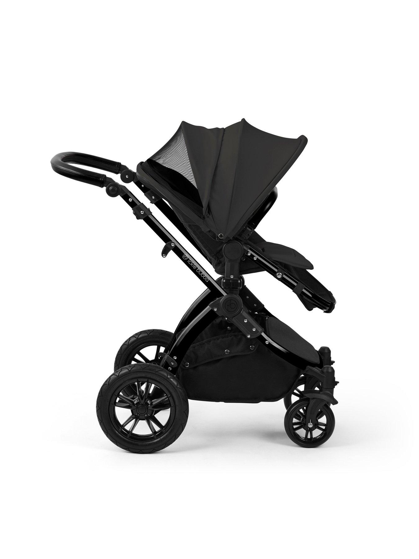 Image 4 of 7 of Ickle Bubba Stomp Luxe 12 Piece Travel system with i-Size Nimbus Car Seat & Spin ISOFIX Base - Black / Charcoal Grey / Black