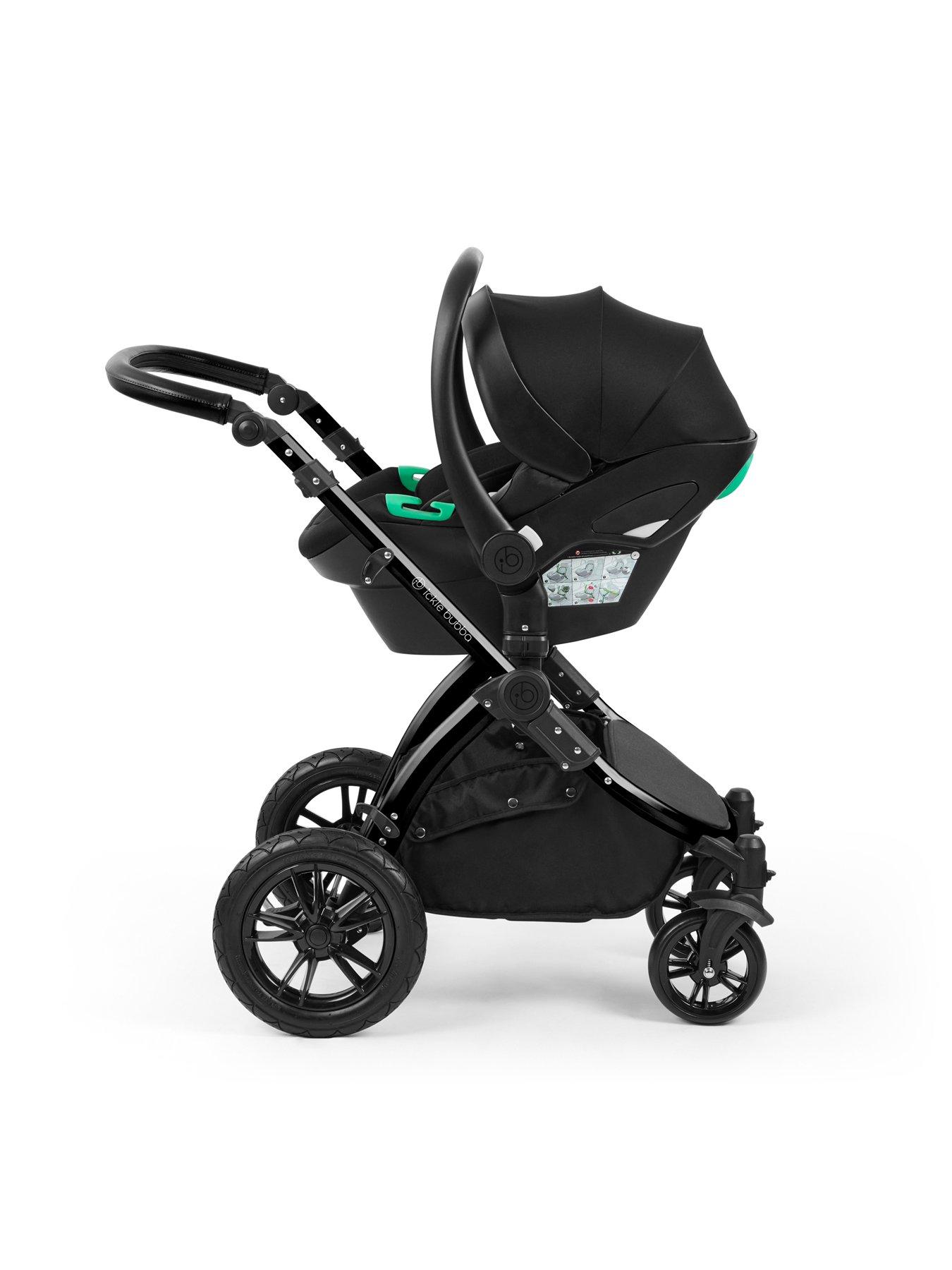 Image 6 of 7 of Ickle Bubba Stomp Luxe 12 Piece Travel system with i-Size Nimbus Car Seat & Spin ISOFIX Base - Black / Charcoal Grey / Black