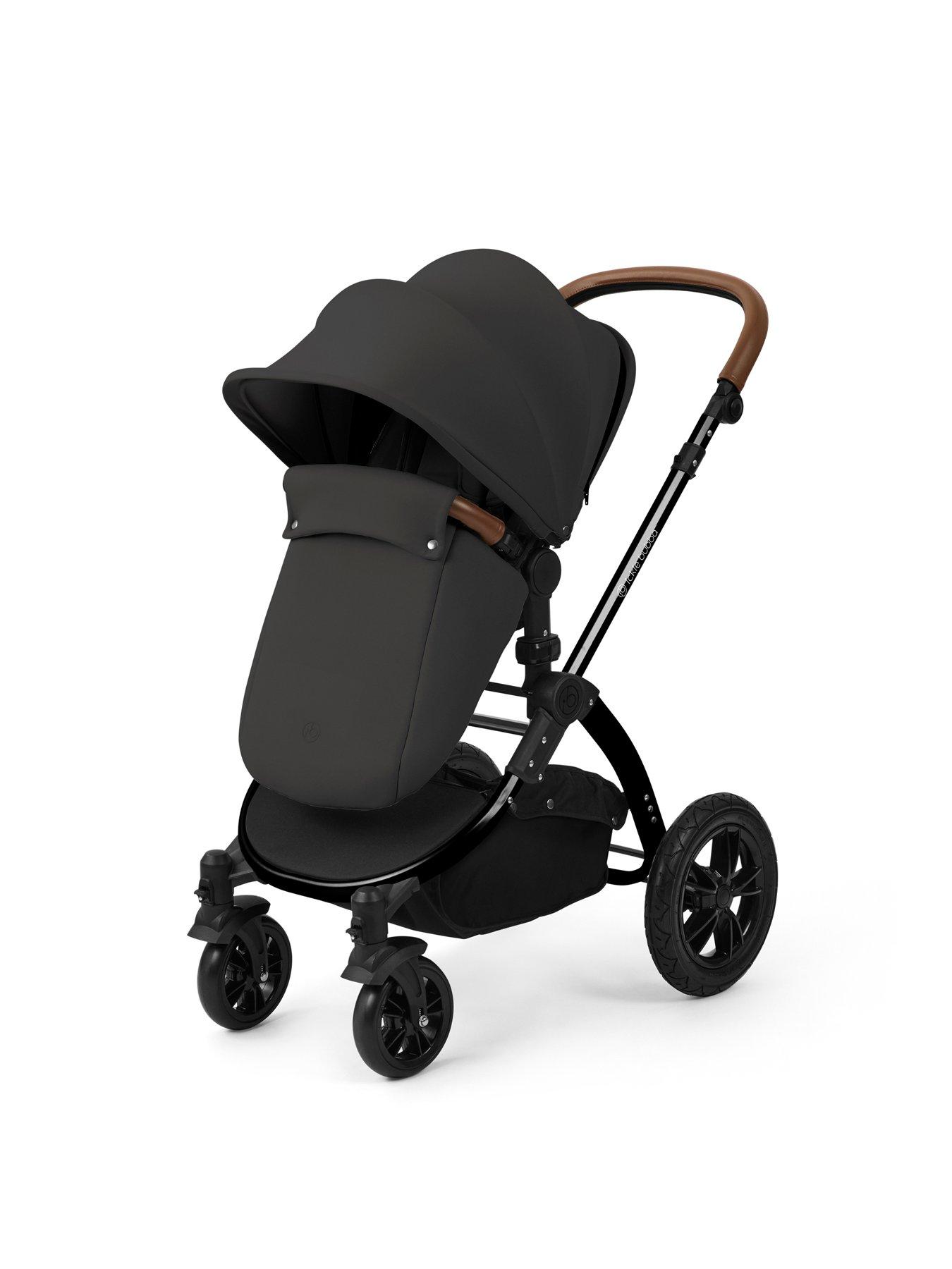 Image 3 of 7 of Ickle Bubba Stomp Luxe 12 Piece Travel system with i-Size Nimbus Car Seat & Spin ISOFIX Base - Black / Charcoal Grey / Tan