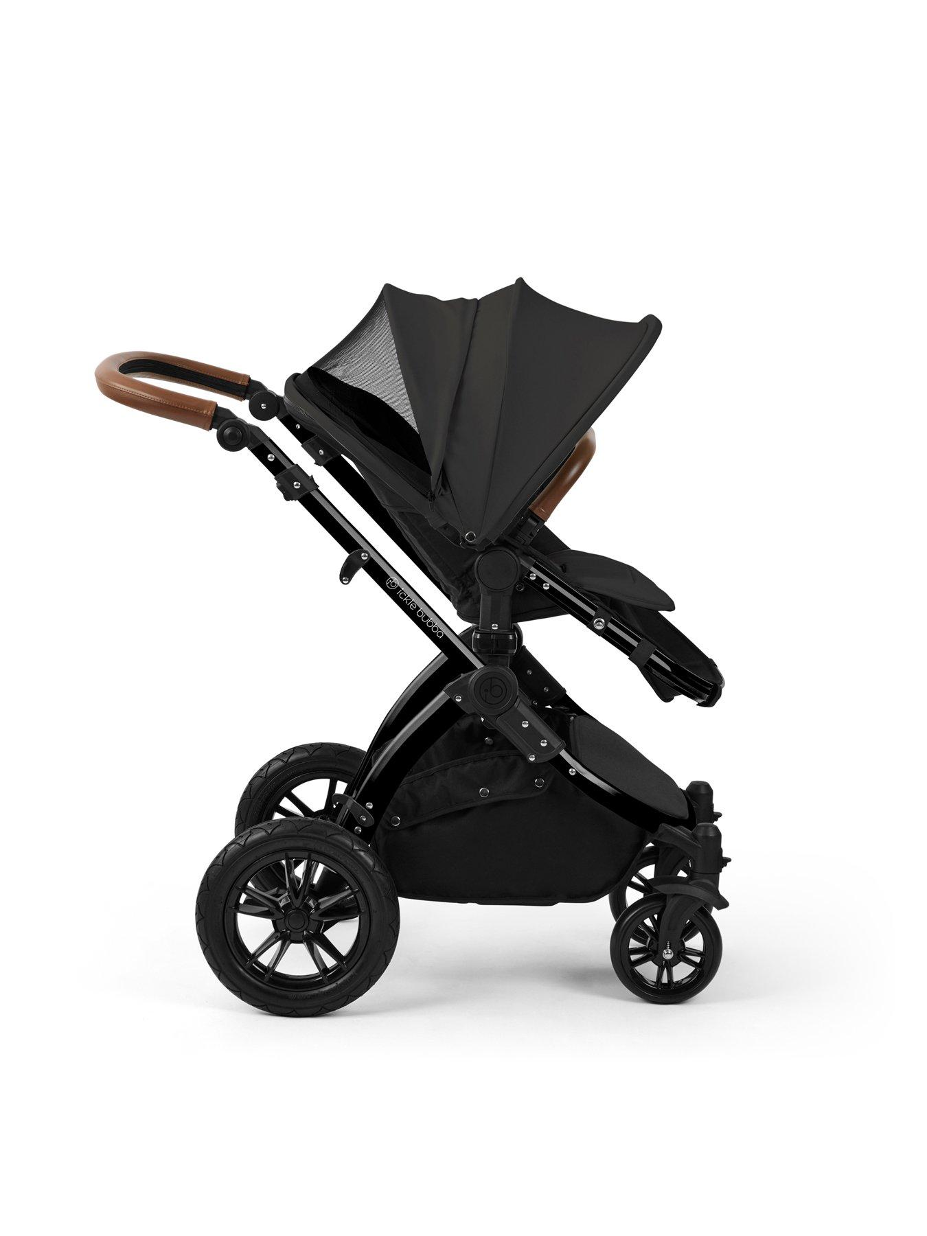 Image 4 of 7 of Ickle Bubba Stomp Luxe 12 Piece Travel system with i-Size Nimbus Car Seat & Spin ISOFIX Base - Black / Charcoal Grey / Tan