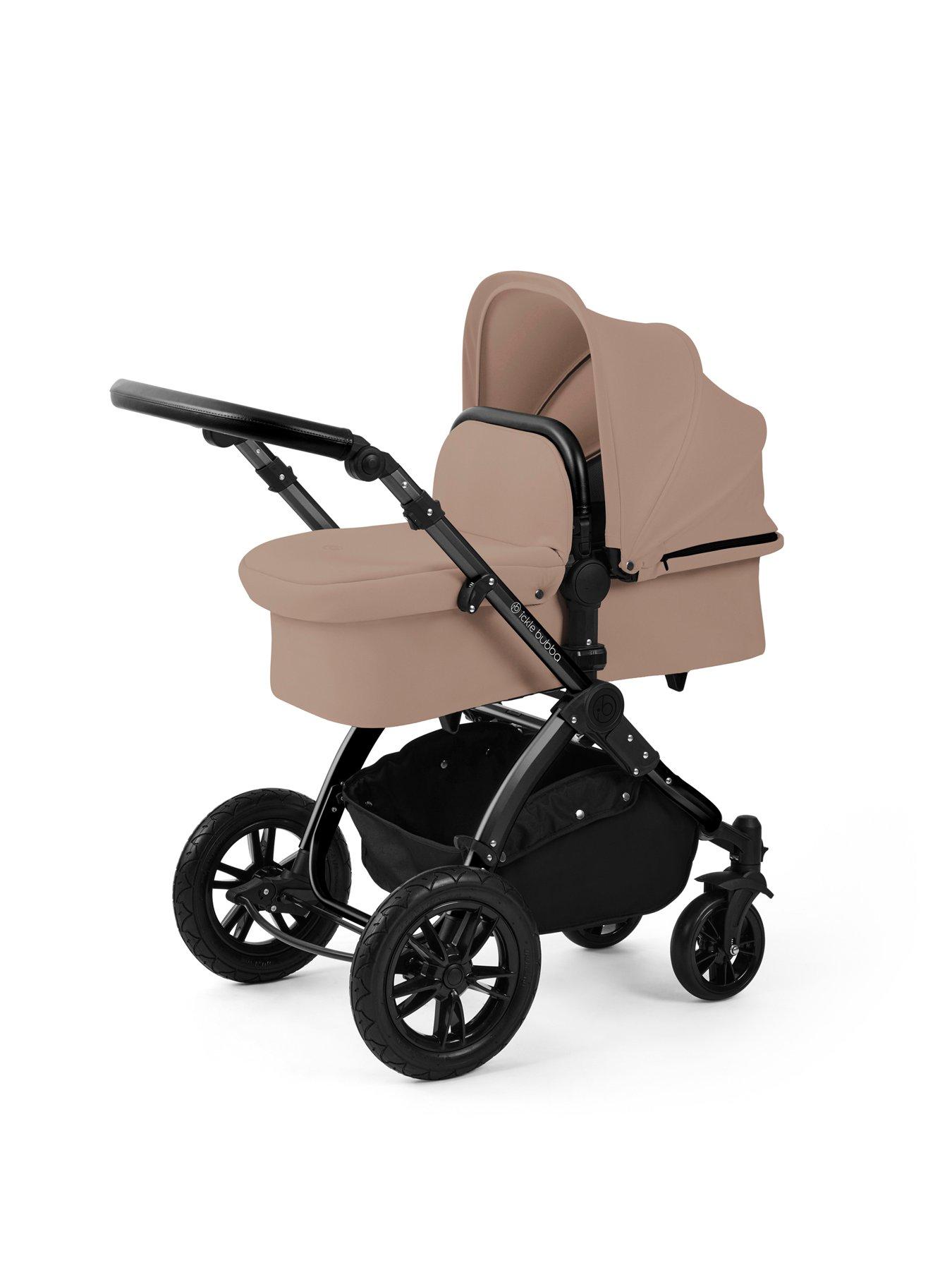 Image 2 of 7 of Ickle Bubba Stomp Luxe 12 Piece Travel System with i-Size Nimbus Car Seat & Spin ISOFIX Base - Black / Desert / Black