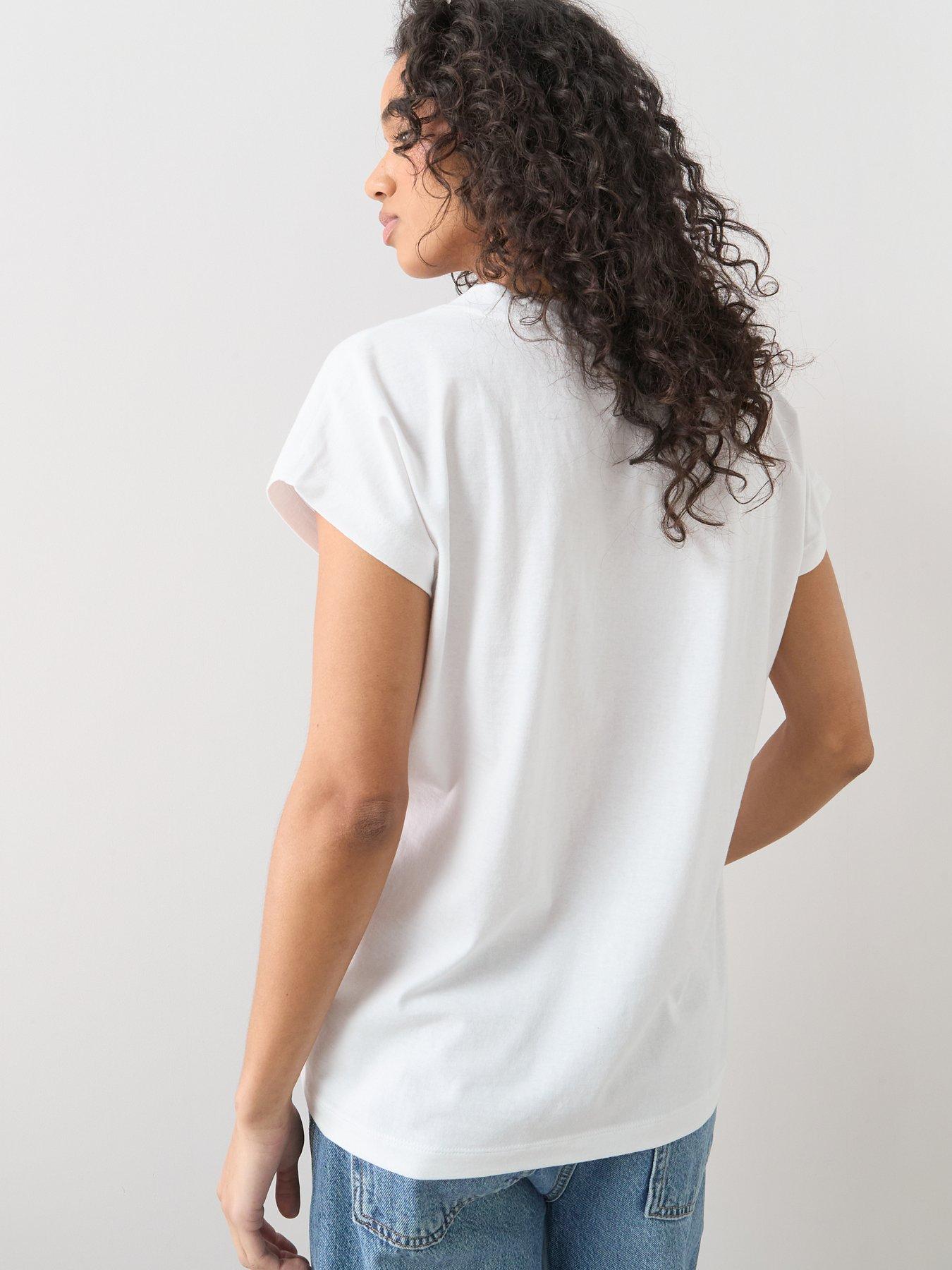 Image 2 of 6 of The Very Collection V-Neck T-Shirt - White