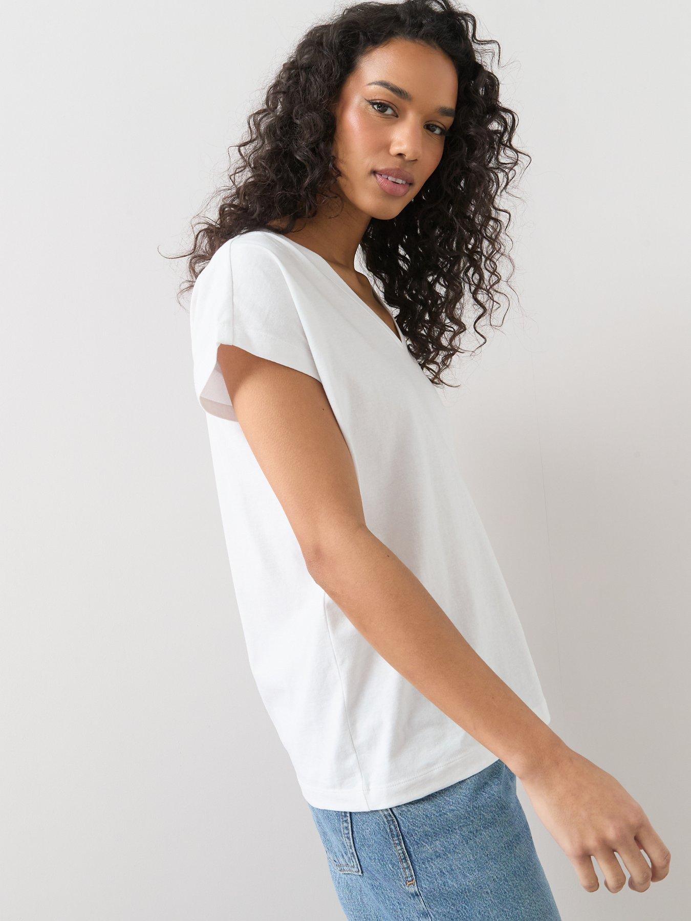 Image 4 of 6 of The Very Collection V-Neck T-Shirt - White