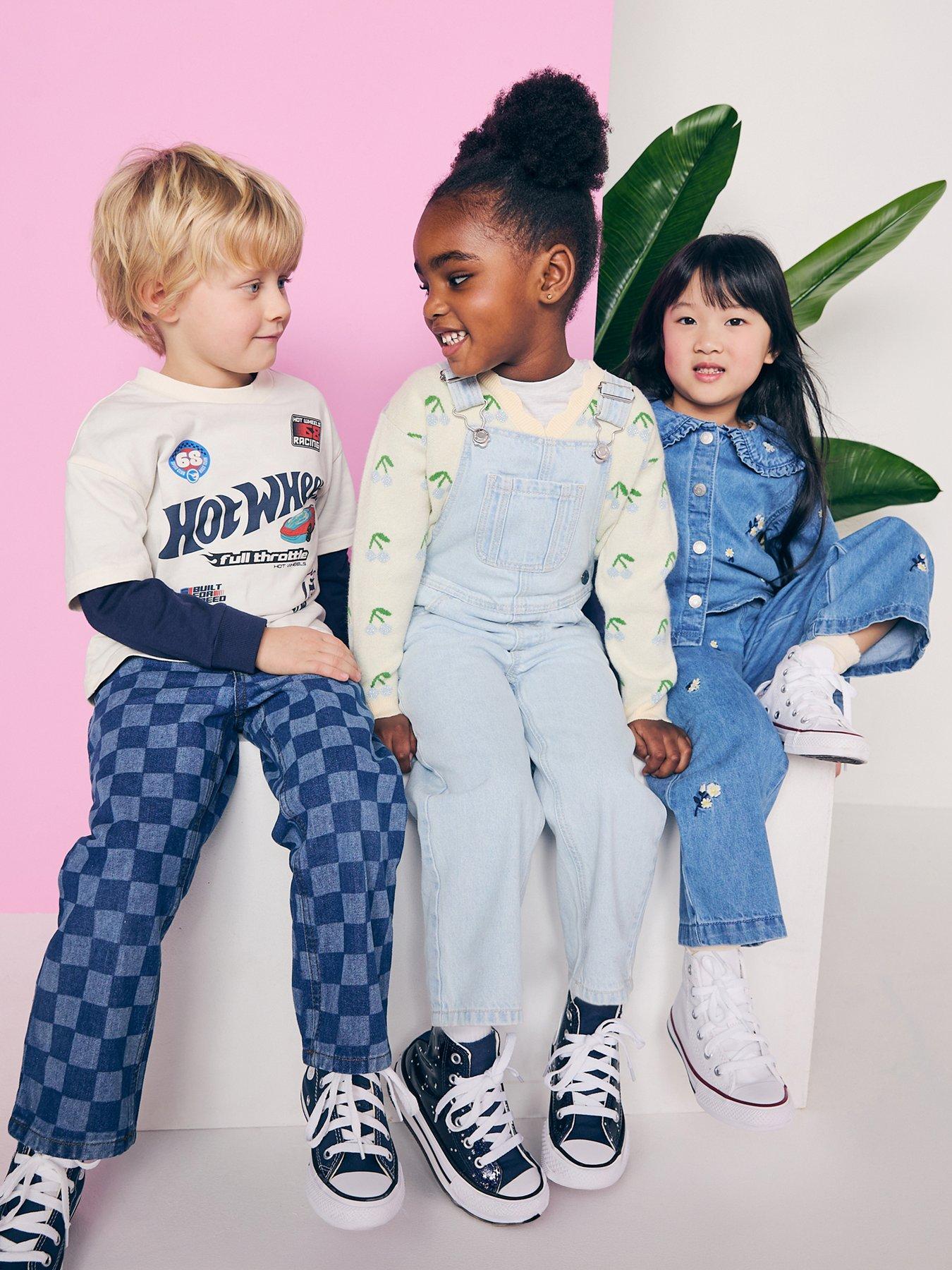 Image 1 of 6 of The Very Collection Boys Checkerboard Jeans - Navy