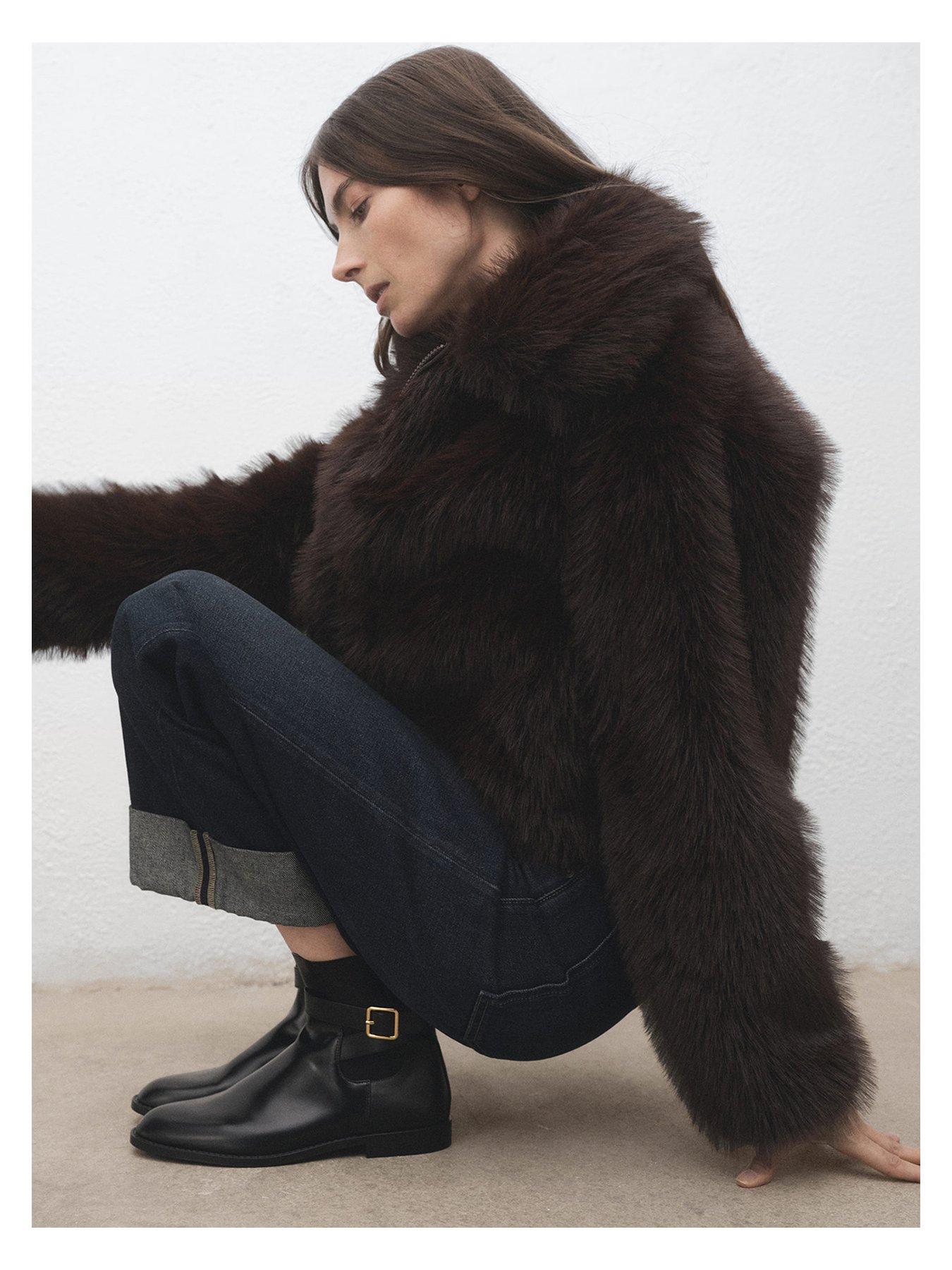 Mango Ankle Boots With Elastic Panel And Buckle - Black | Very