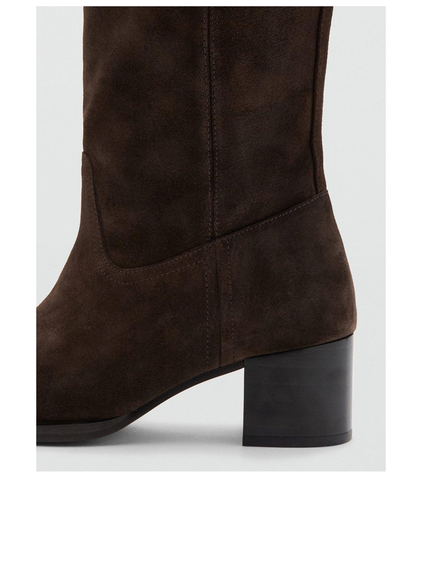Mango Knee High Suede Boots Very