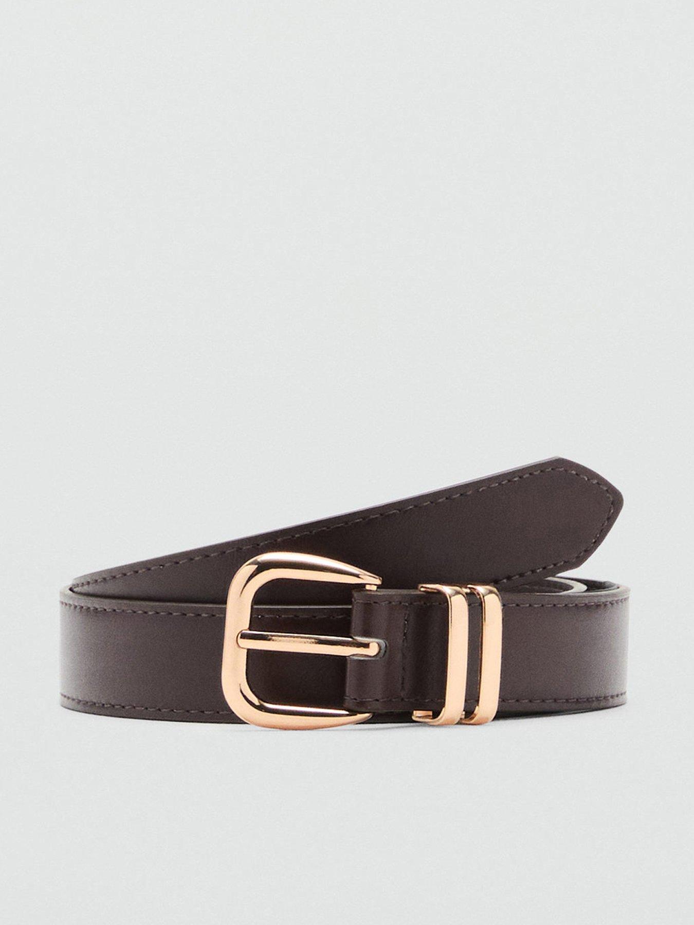 Mango Metal Buckle Belt - Brown