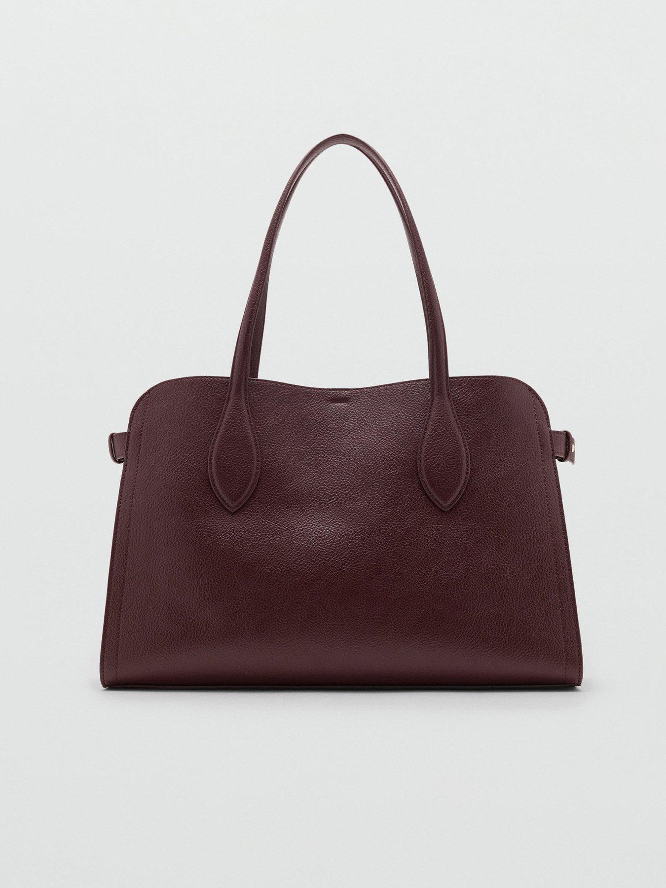 Mango Medium Bag With Pebbled Leather Effect - Red