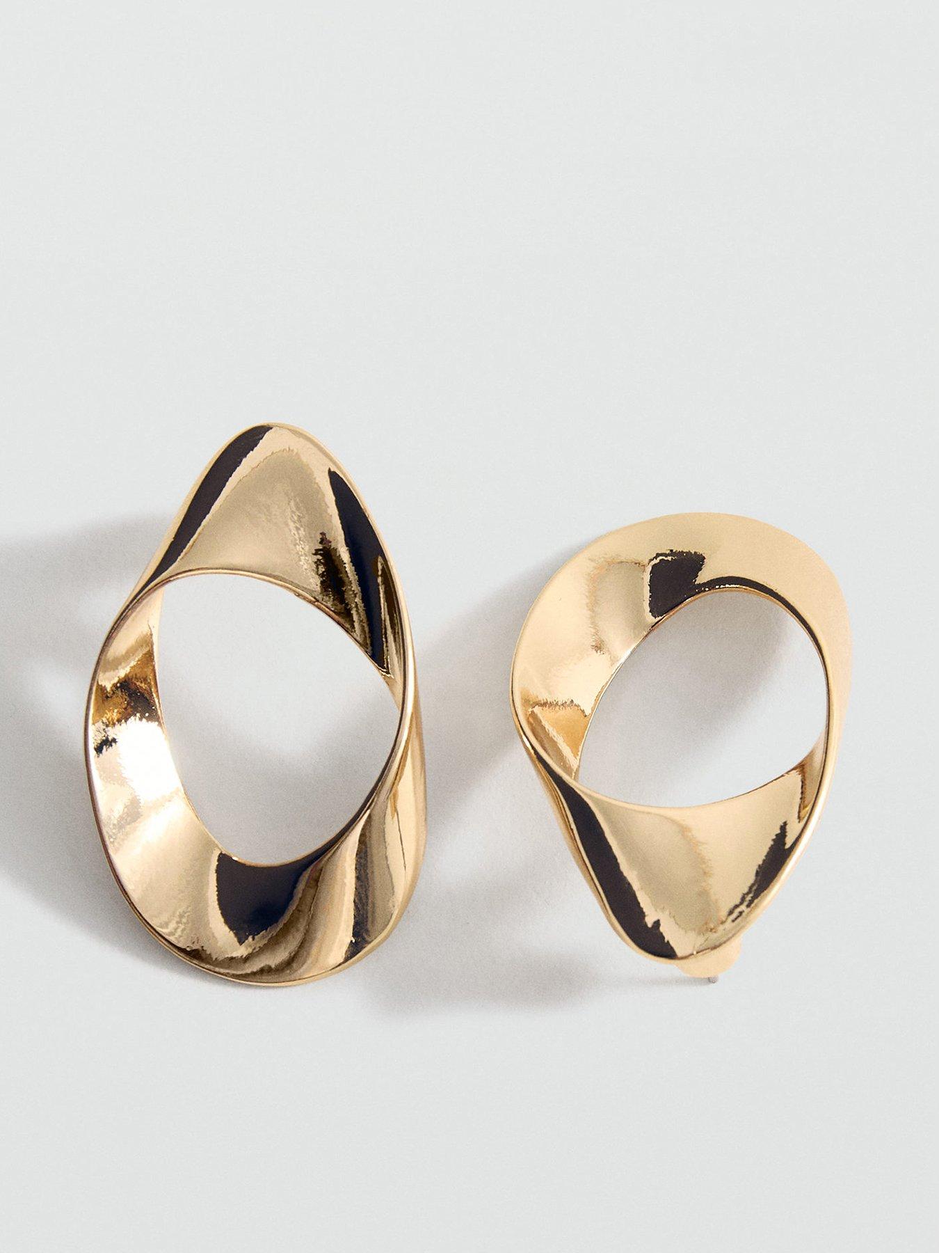 Mango Twisted Hoop Earrings - Gold