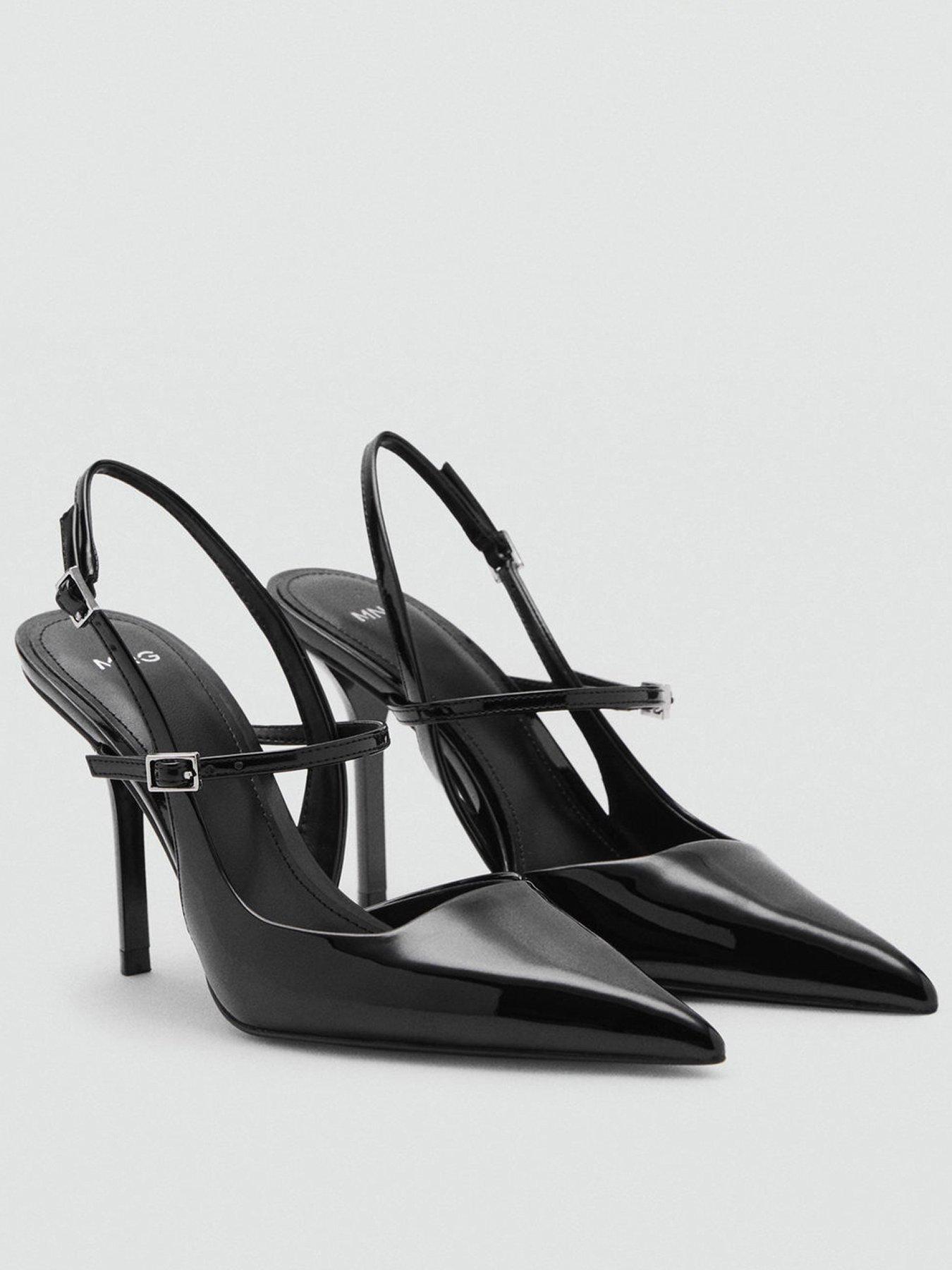 Mango Patent Leather Shoes With Straps And Buckle Black Very