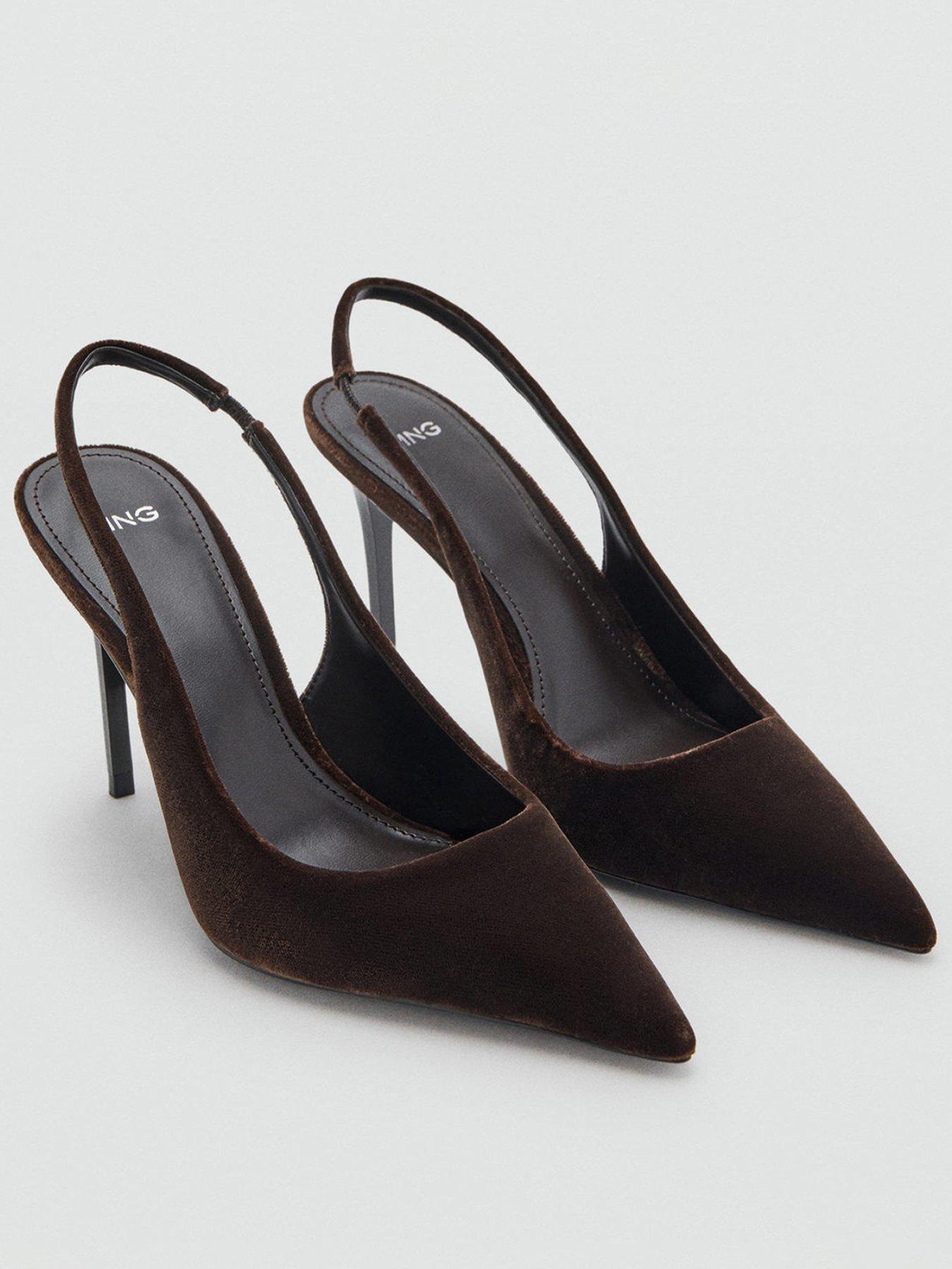 Mango Patient Sling Back Court Shoe - Brown