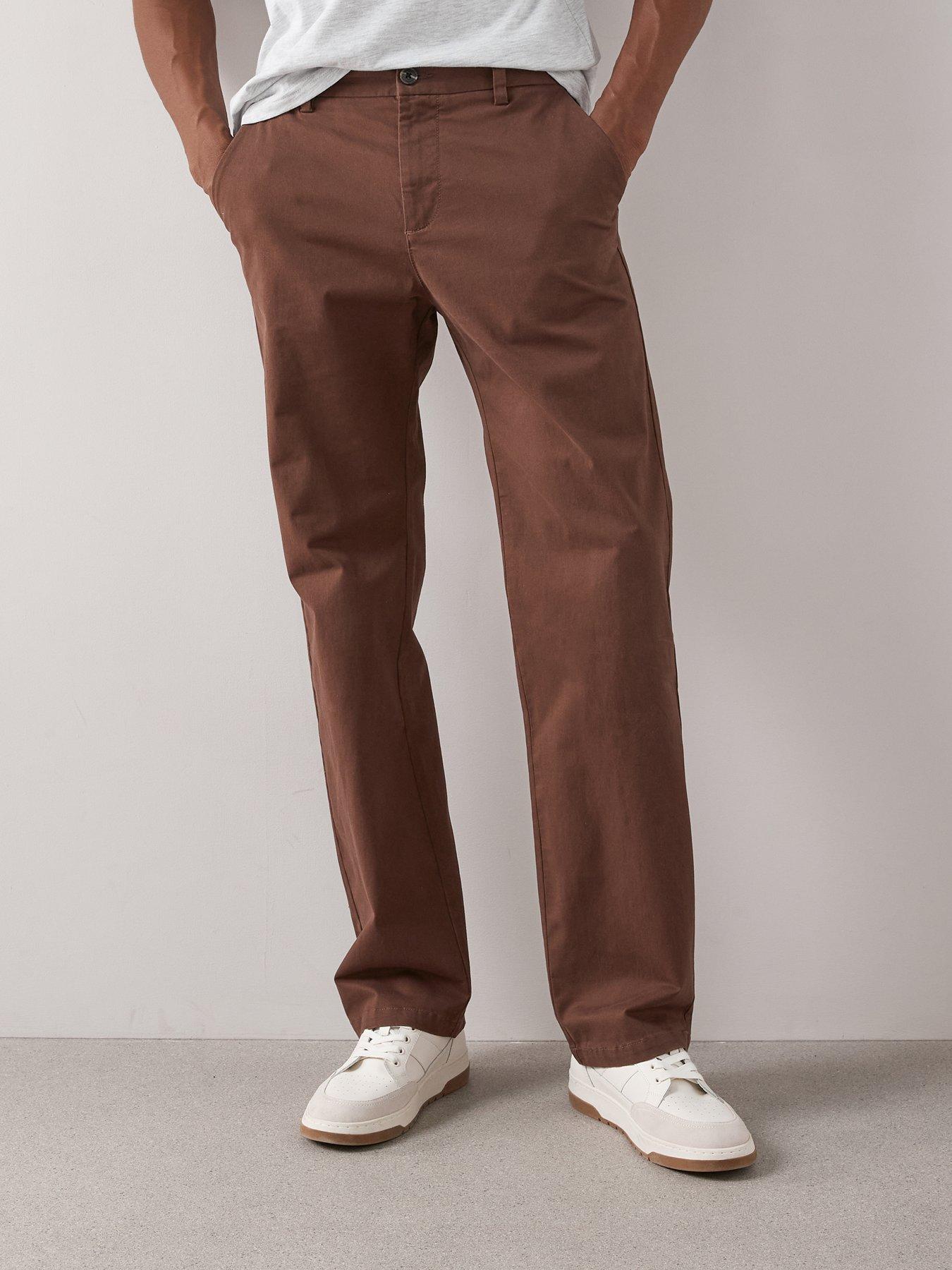 The Very Collection Cotton Rich Loose Fit Chino Trousers - Brown