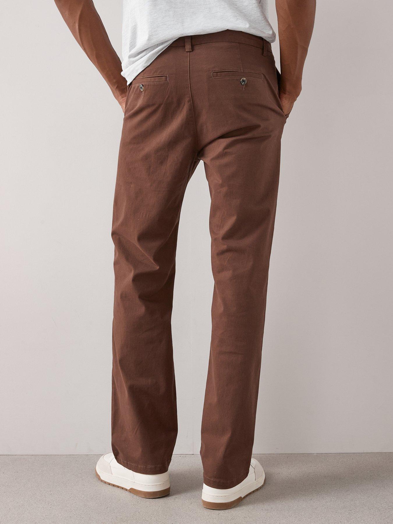 Image 2 of 7 of The Very Collection Cotton Rich Loose Fit Chino Trousers - Brown