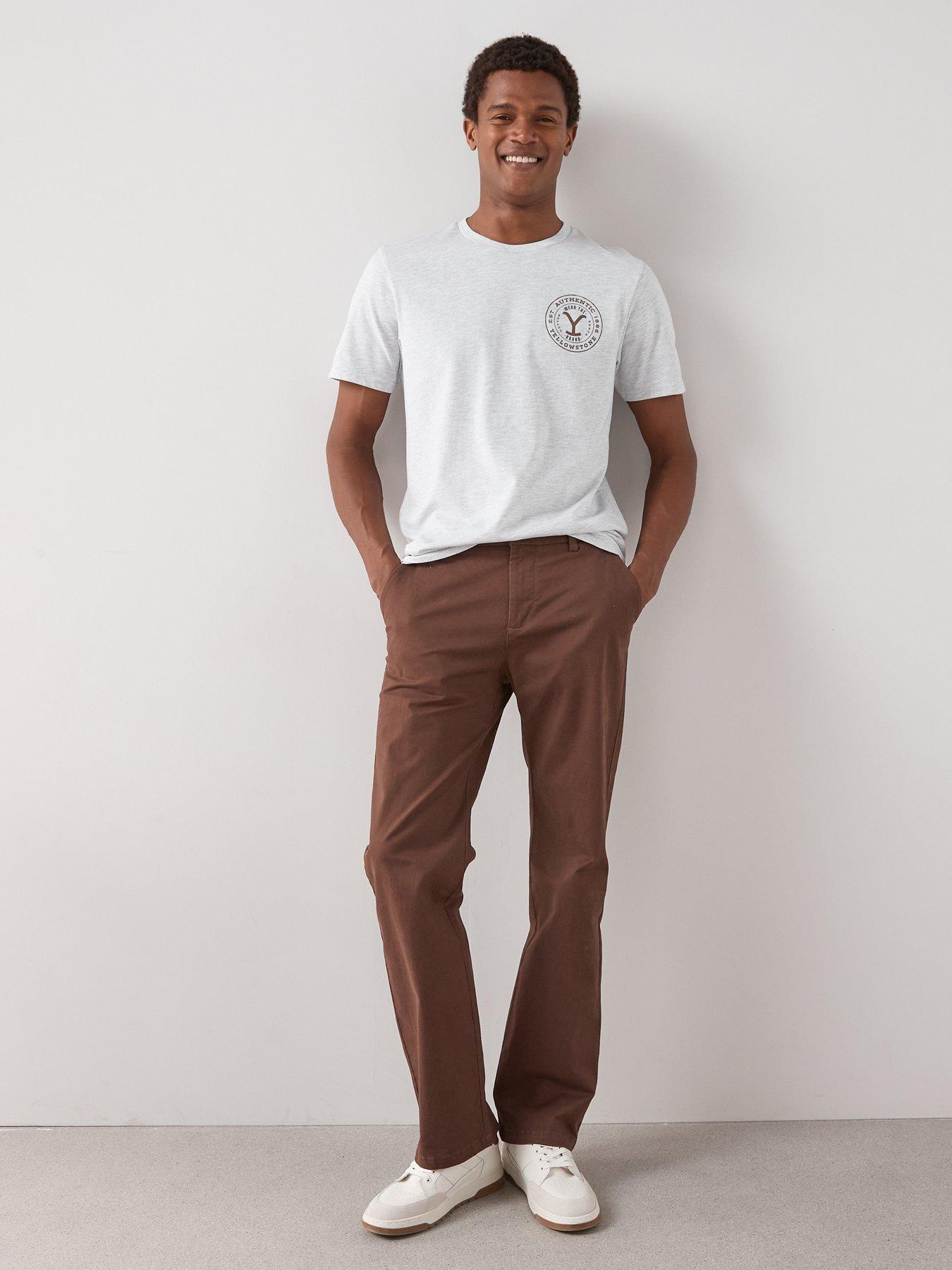 Image 3 of 7 of The Very Collection Cotton Rich Loose Fit Chino Trousers - Brown