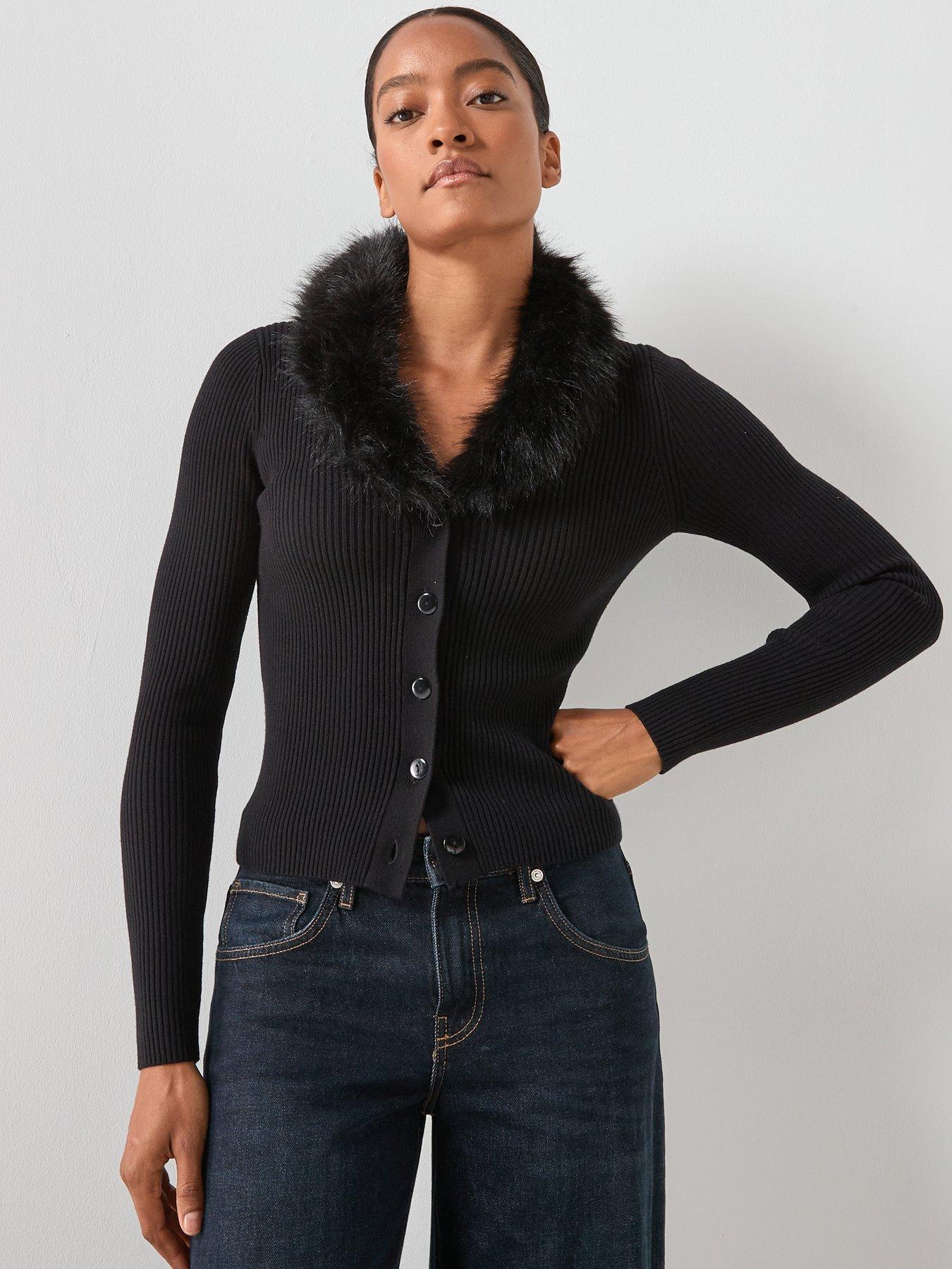 mango-cardigan-with-faux-fur-collar