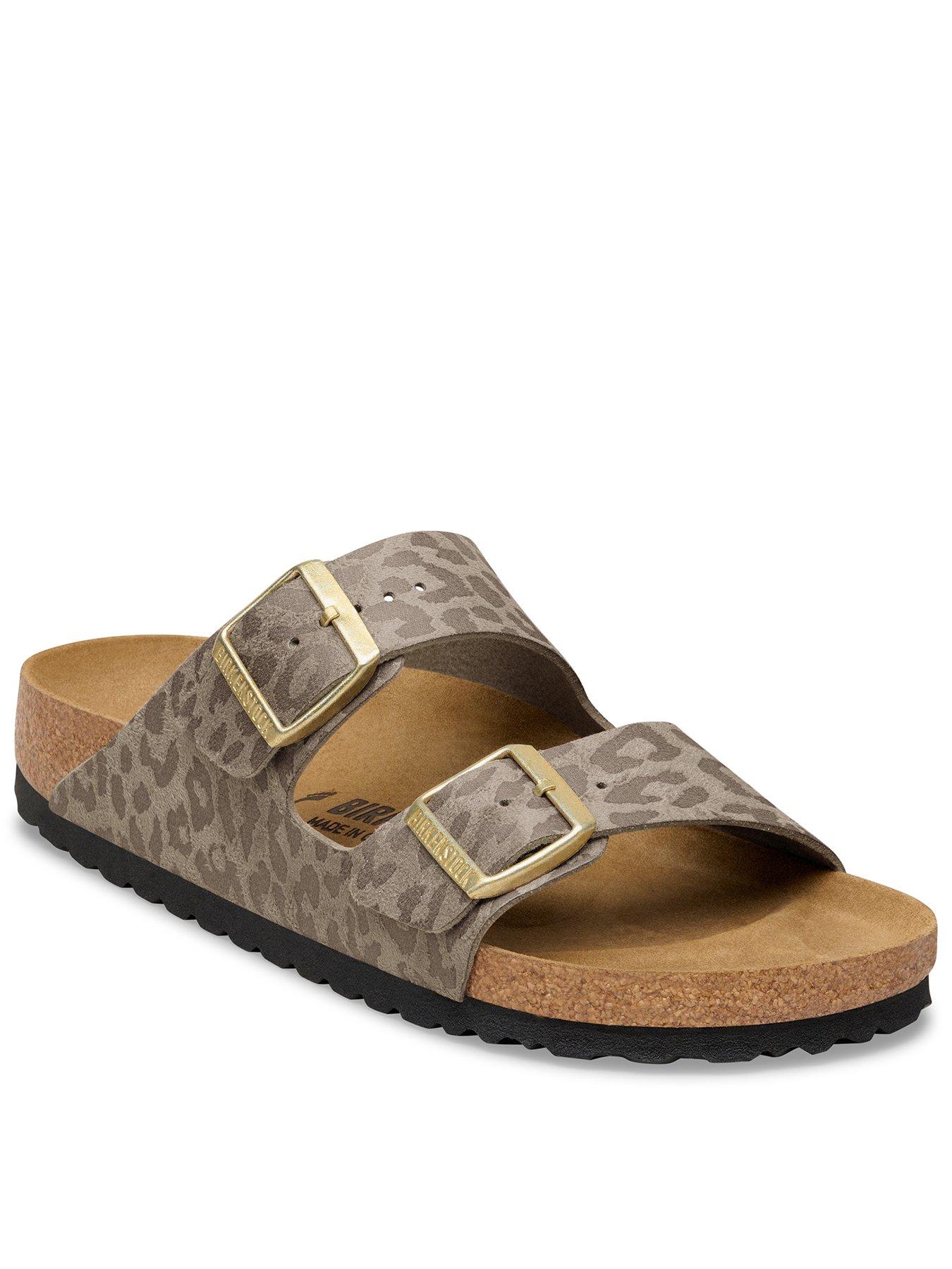 Birkenstock Arizona Leopard Foil Print Sandal - Grey Taupe