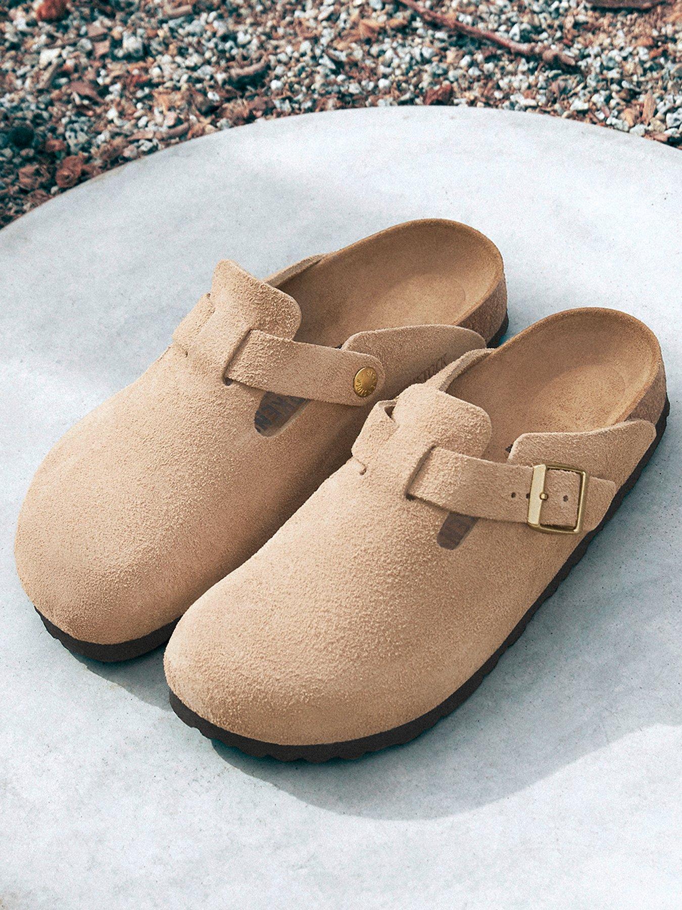 Birkenstock Boston Suede Clog - Sandcastle Beige