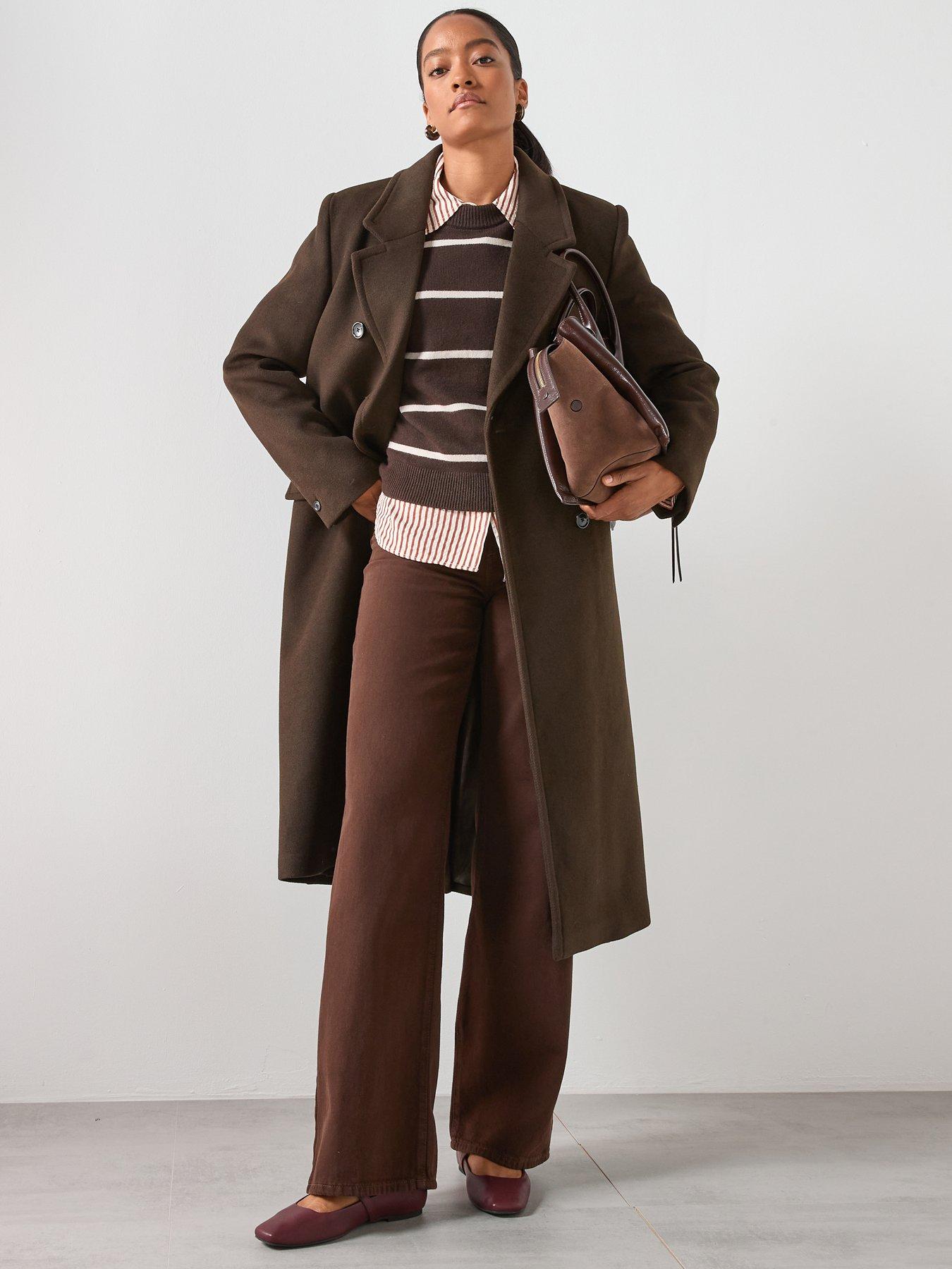 Image 3 of 6 of Mango Oversized Stripe Jumper - Brown