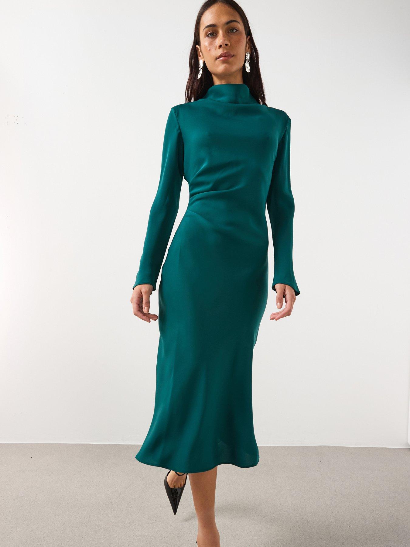 Mango Satin Midi Dress