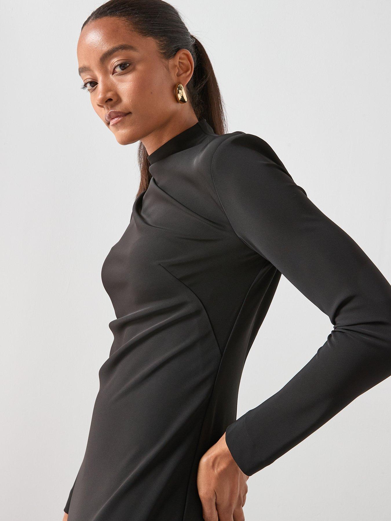 Image 5 of 6 of Mango Ruched Mini Dress - Black