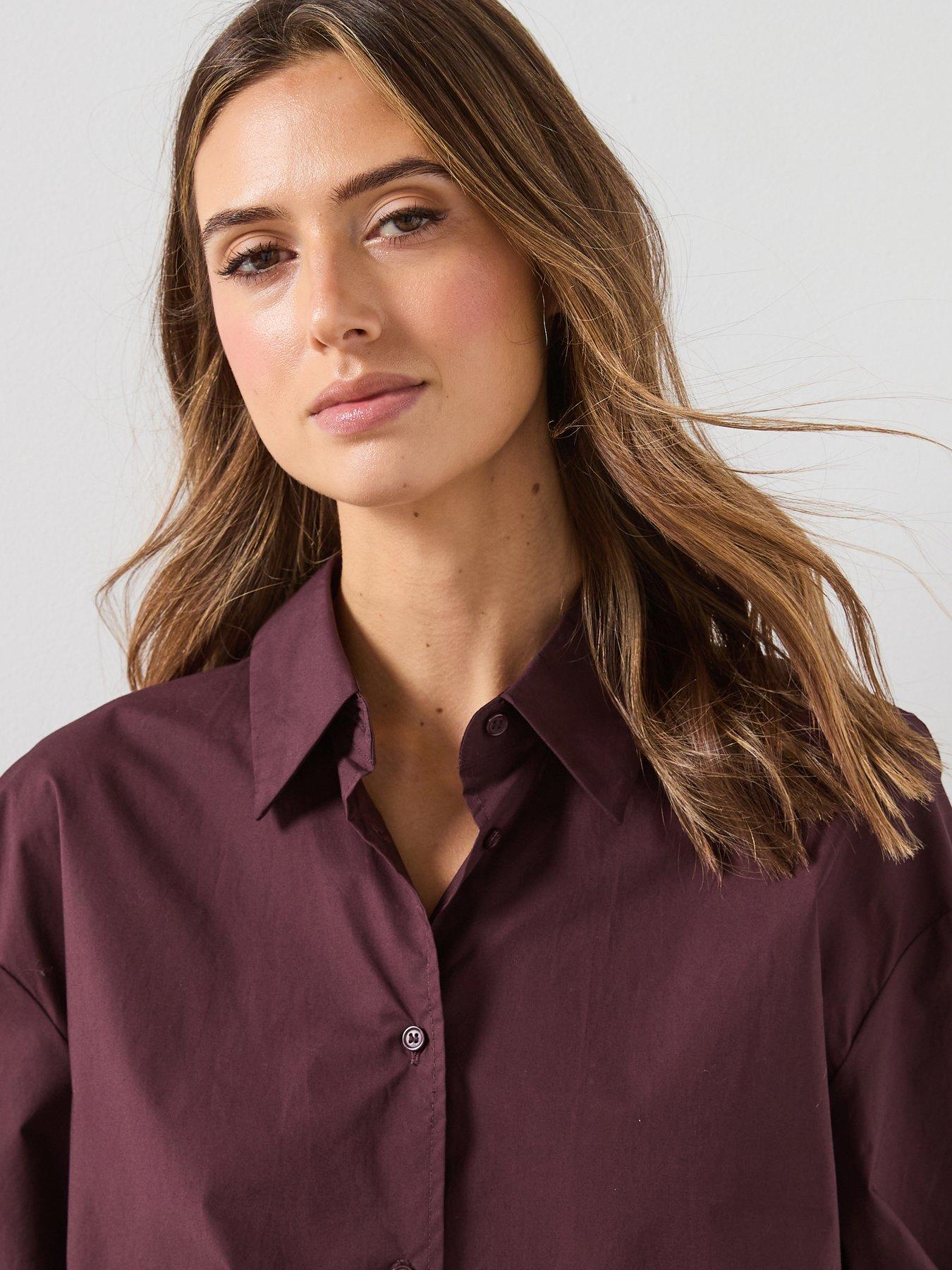 Image 5 of 5 of Mango Cotton Fitted Shirt - Brown