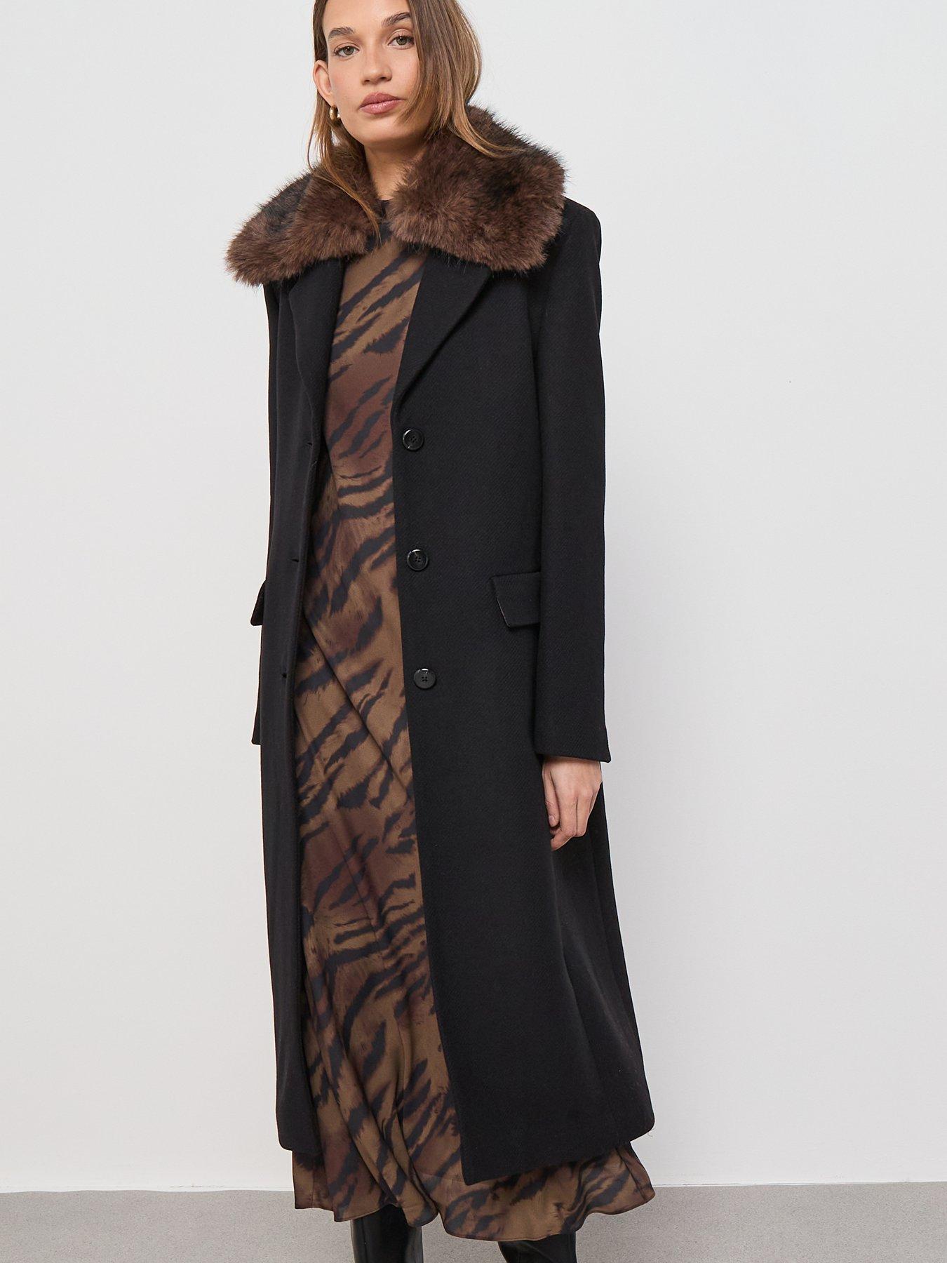 Mango Wool Coat With Fur Collar