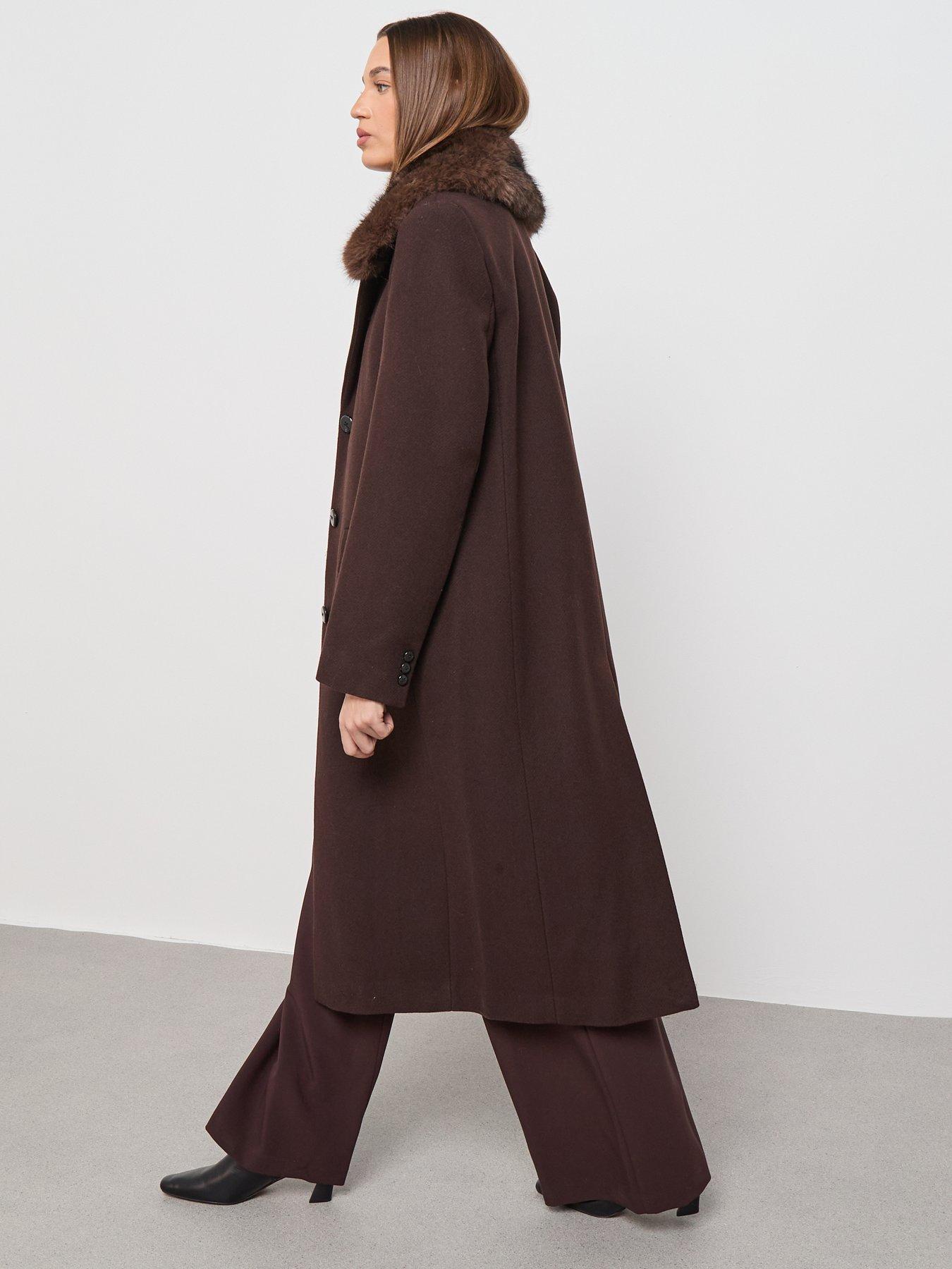 Image 2 of 6 of Mango Wool Coat With Fur Collar