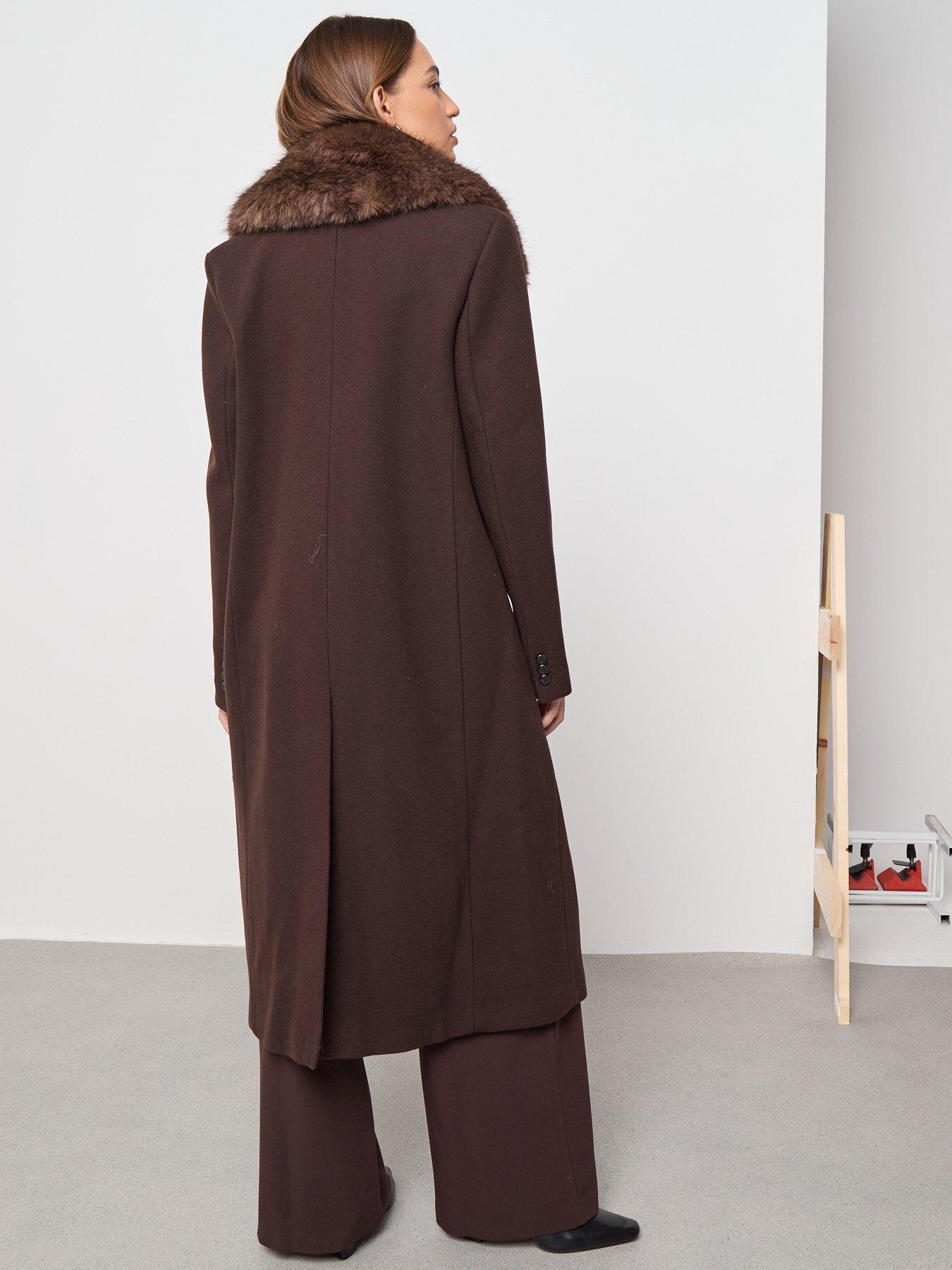 Image 6 of 6 of Mango Wool Coat With Fur Collar