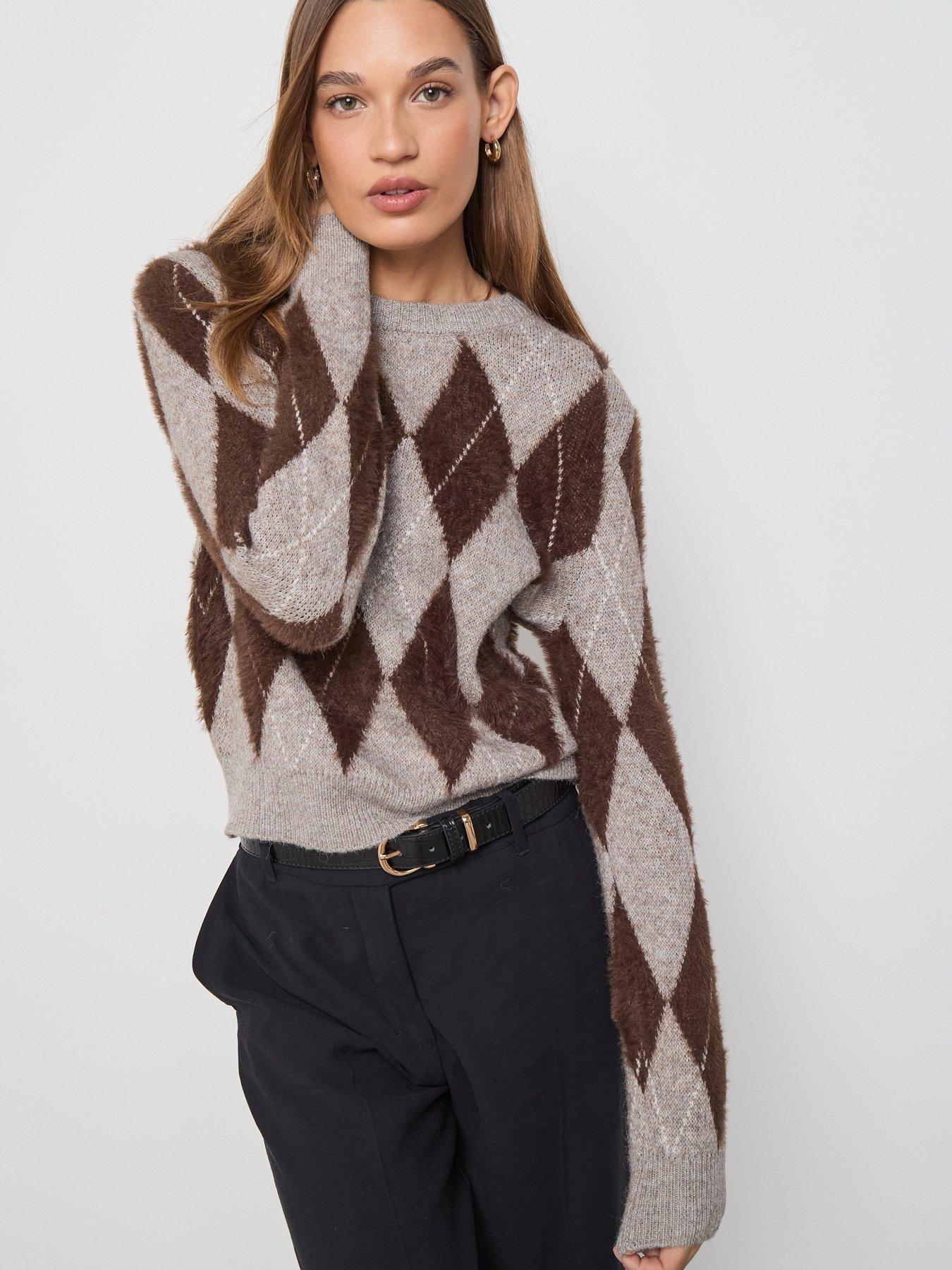 Mango Diamond Patterned Knitted Sweater