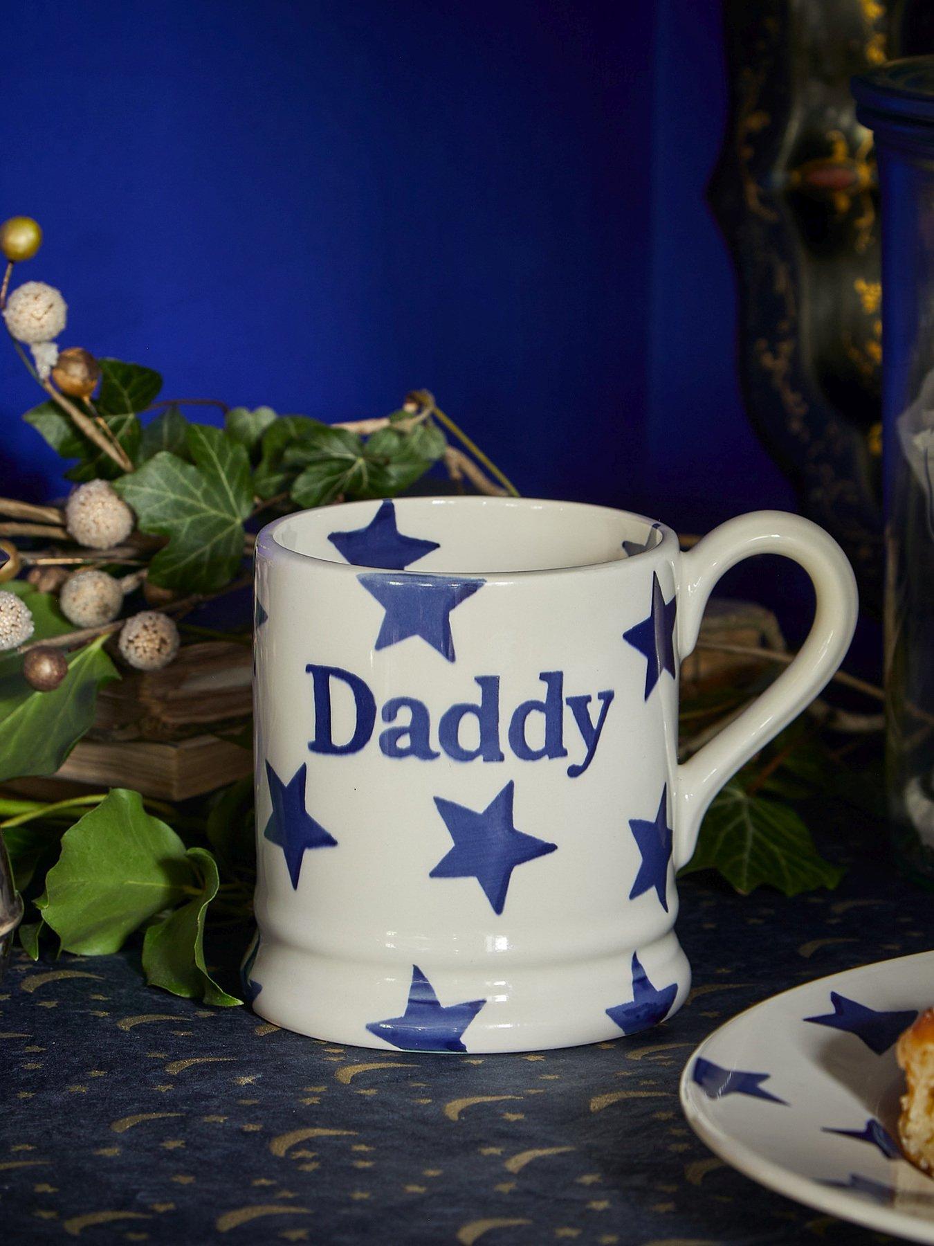 Emma Bridgewater Blue Star Daddy Single 1/2 Pint Mug