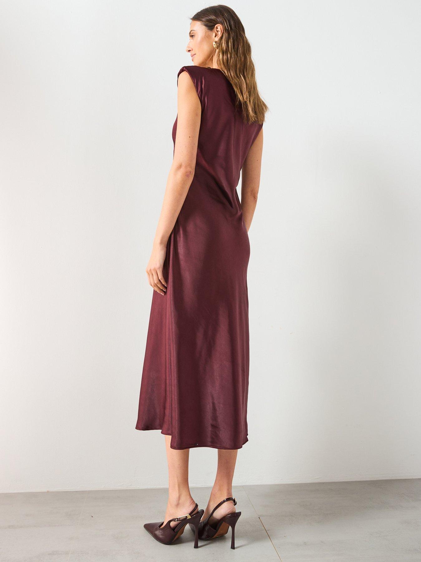 mango fitted satin dress Mango Women's Fitted Satin Dress