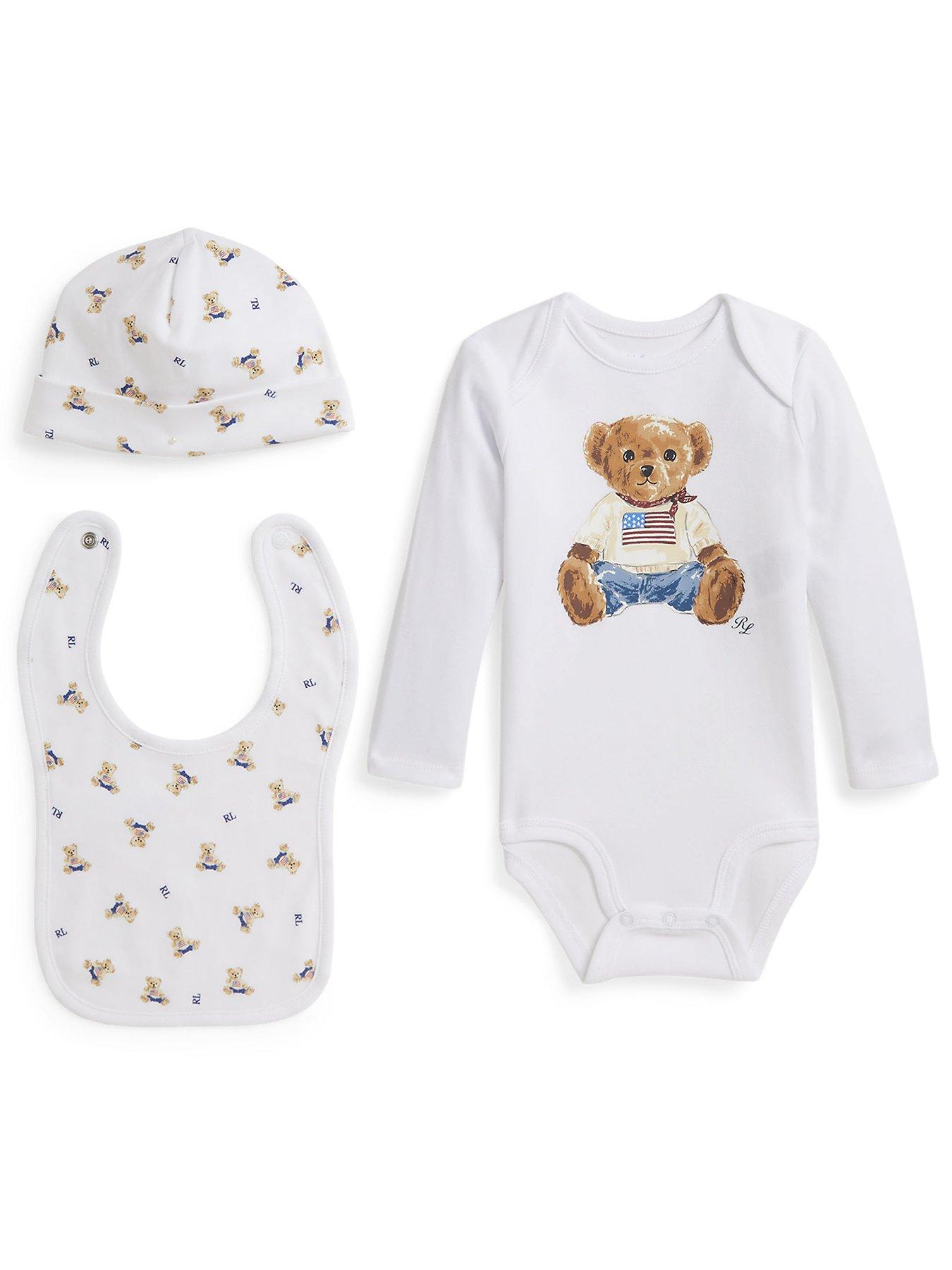 Polo Ralph Lauren Baby Boys Bear Gift Box Set, White, Size Newborn