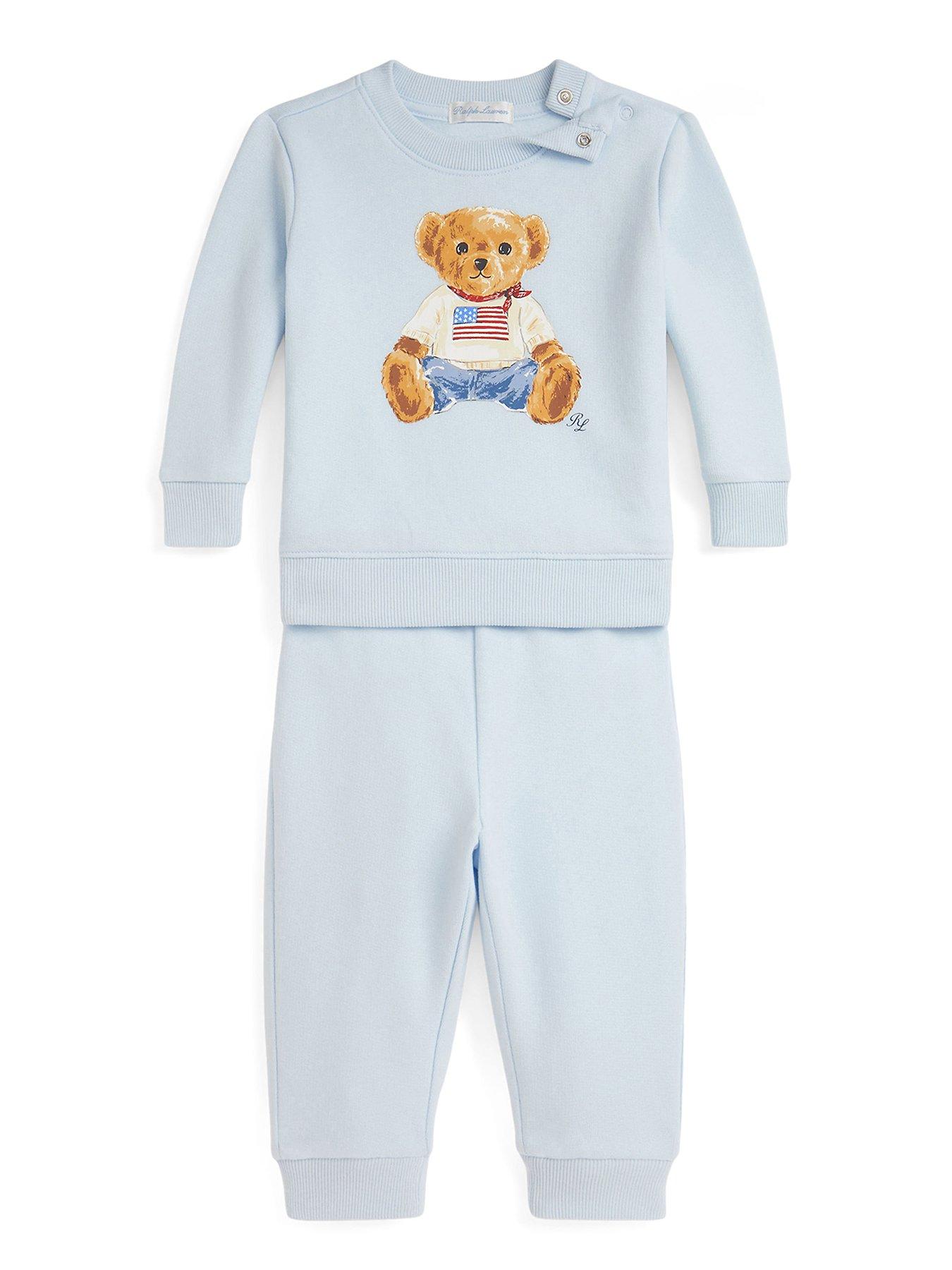 Polo Ralph Lauren Baby Boys Sweat Top & Pant Set, Light Blue, Size 12 Months