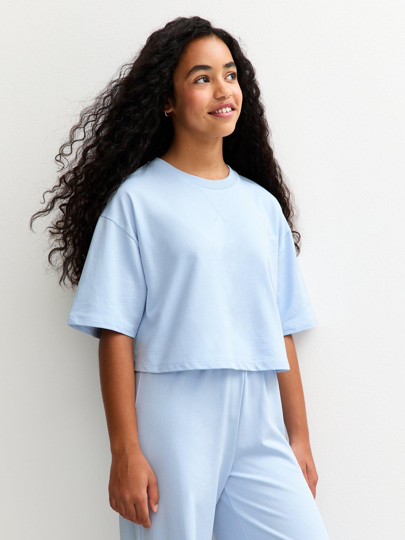 New Look 915 Girls Light Blue Short Sleeve Sweatshirt