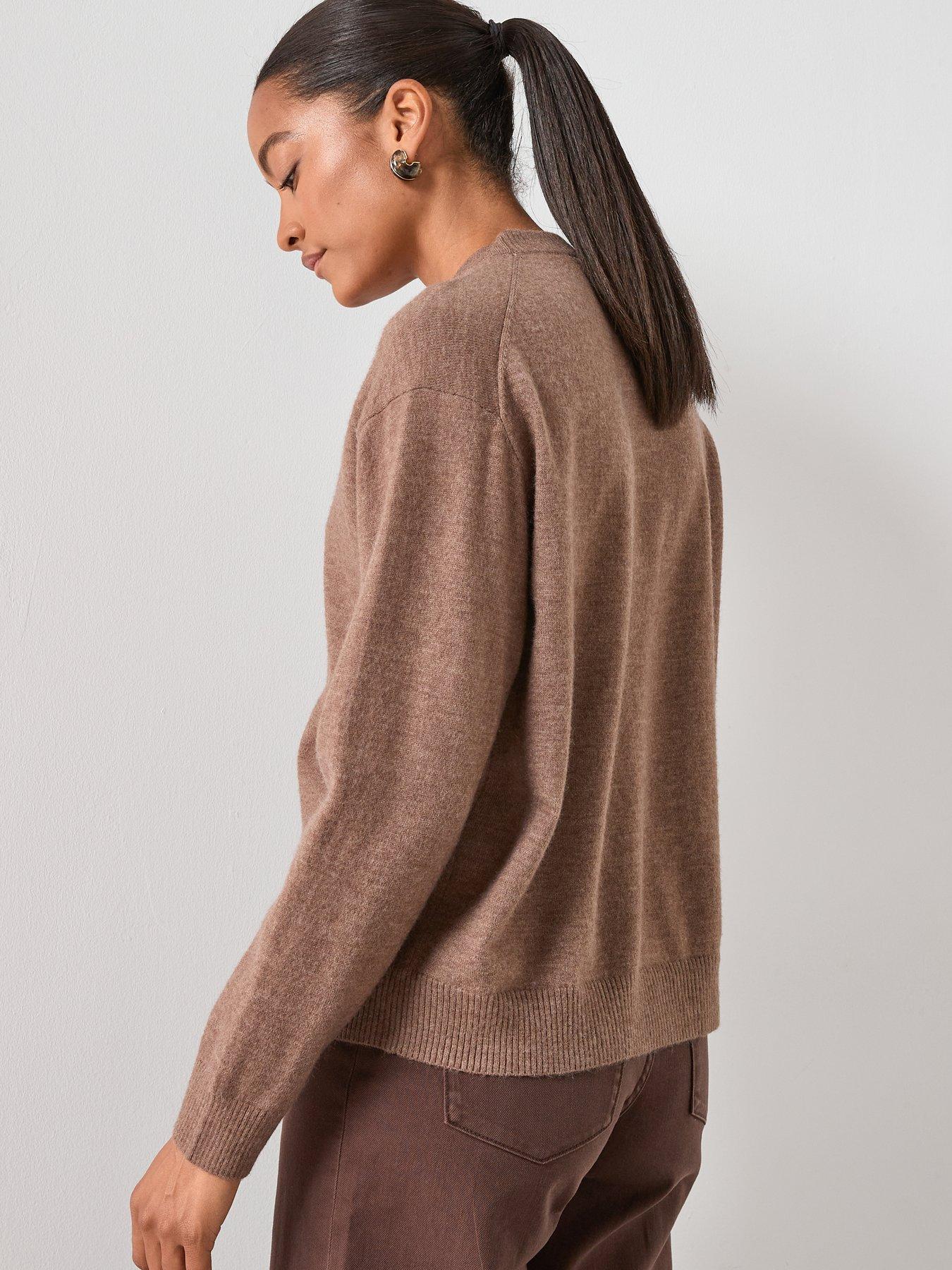 Image 2 of 5 of Mango Oversized Jersey With Ribbed Trim - Grey