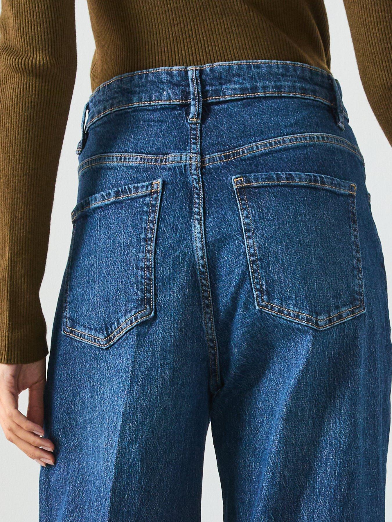 Image 4 of 6 of Mango Elise High Waisted Wide Leg Jeans - Blue