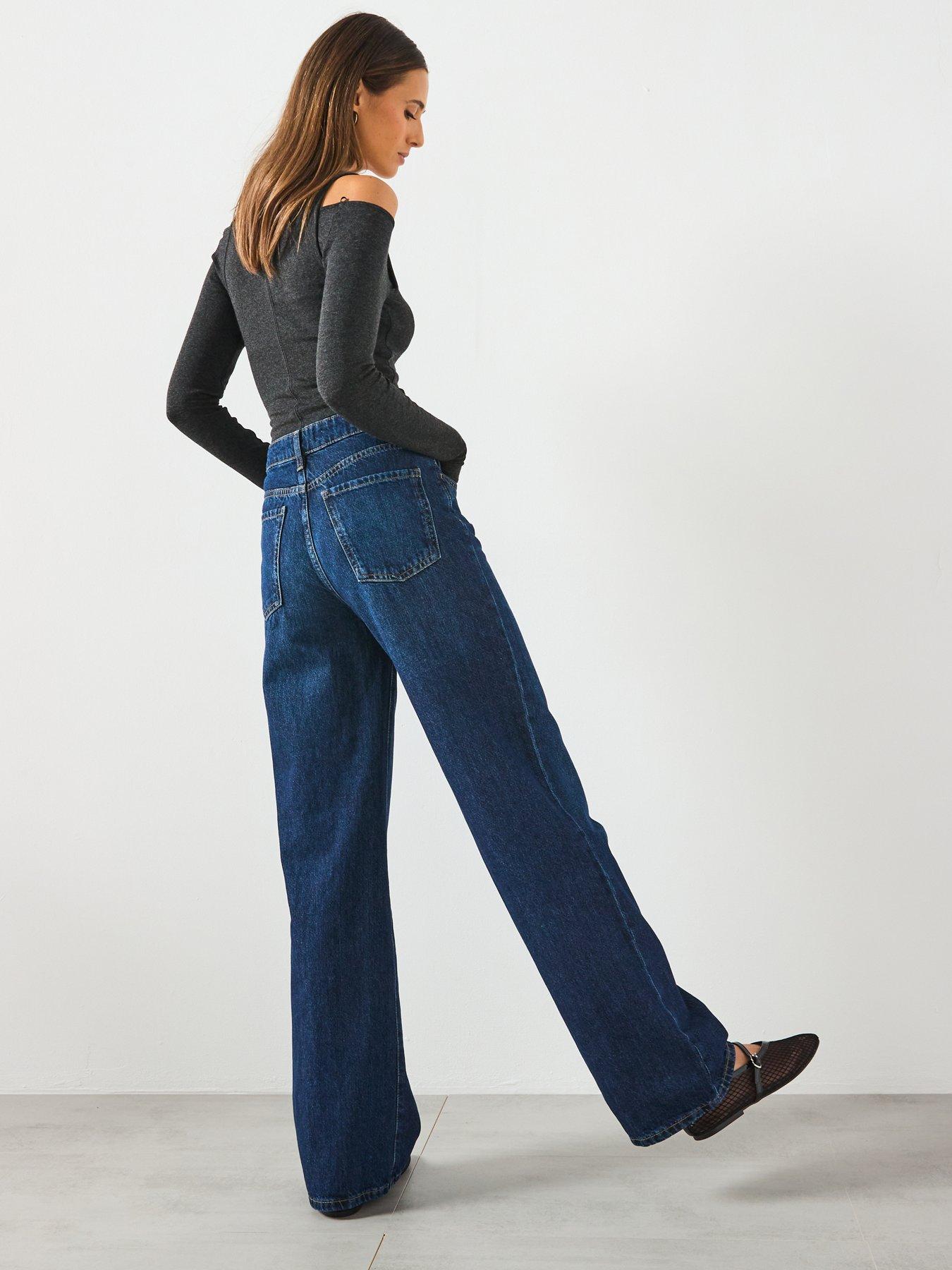 Image 4 of 6 of Mango Danila Wide Leg High Rise Jeans - Blue