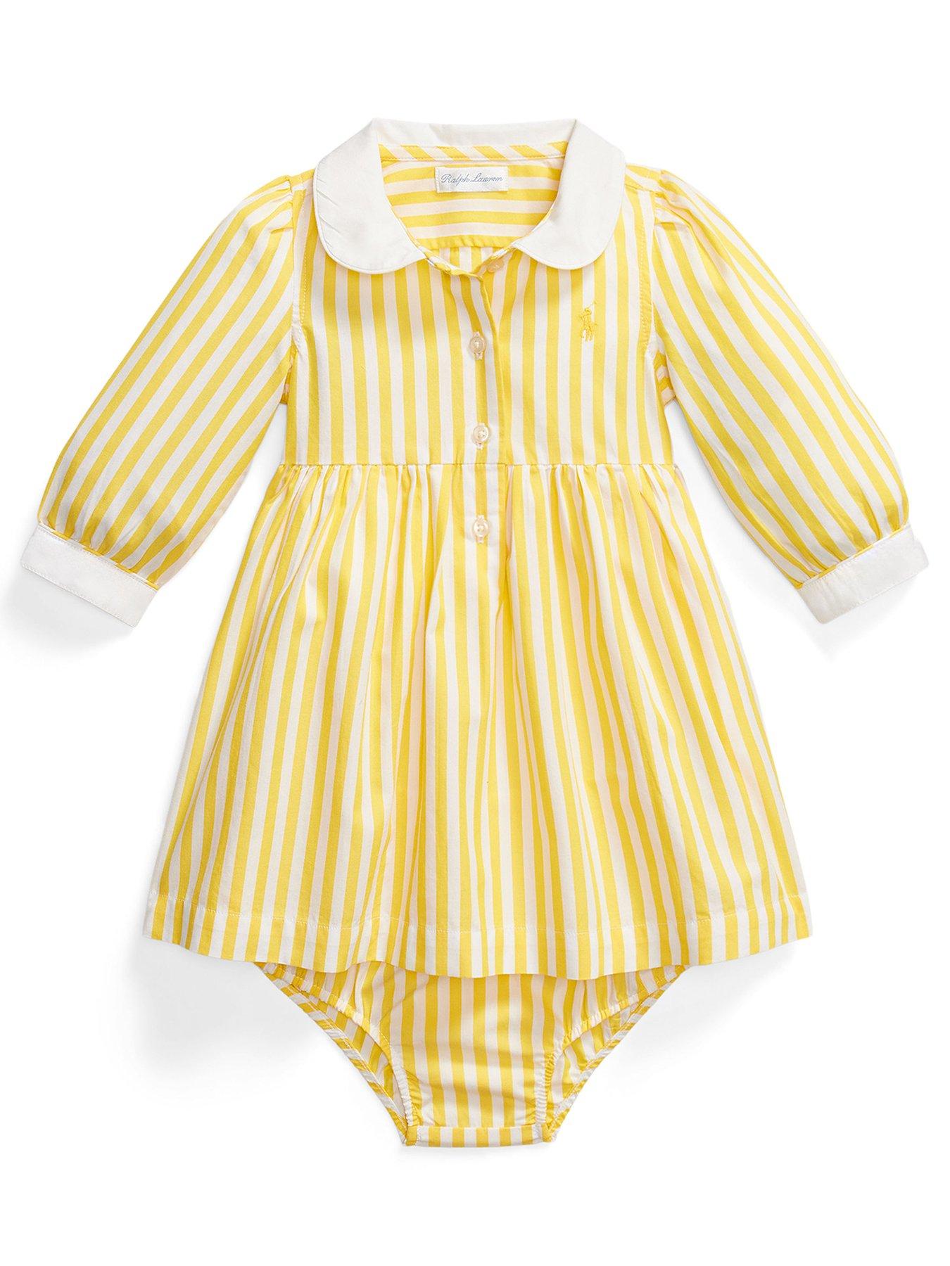 Polo Ralph Lauren Baby Girls Long Sleeve Day Dress - Yellow