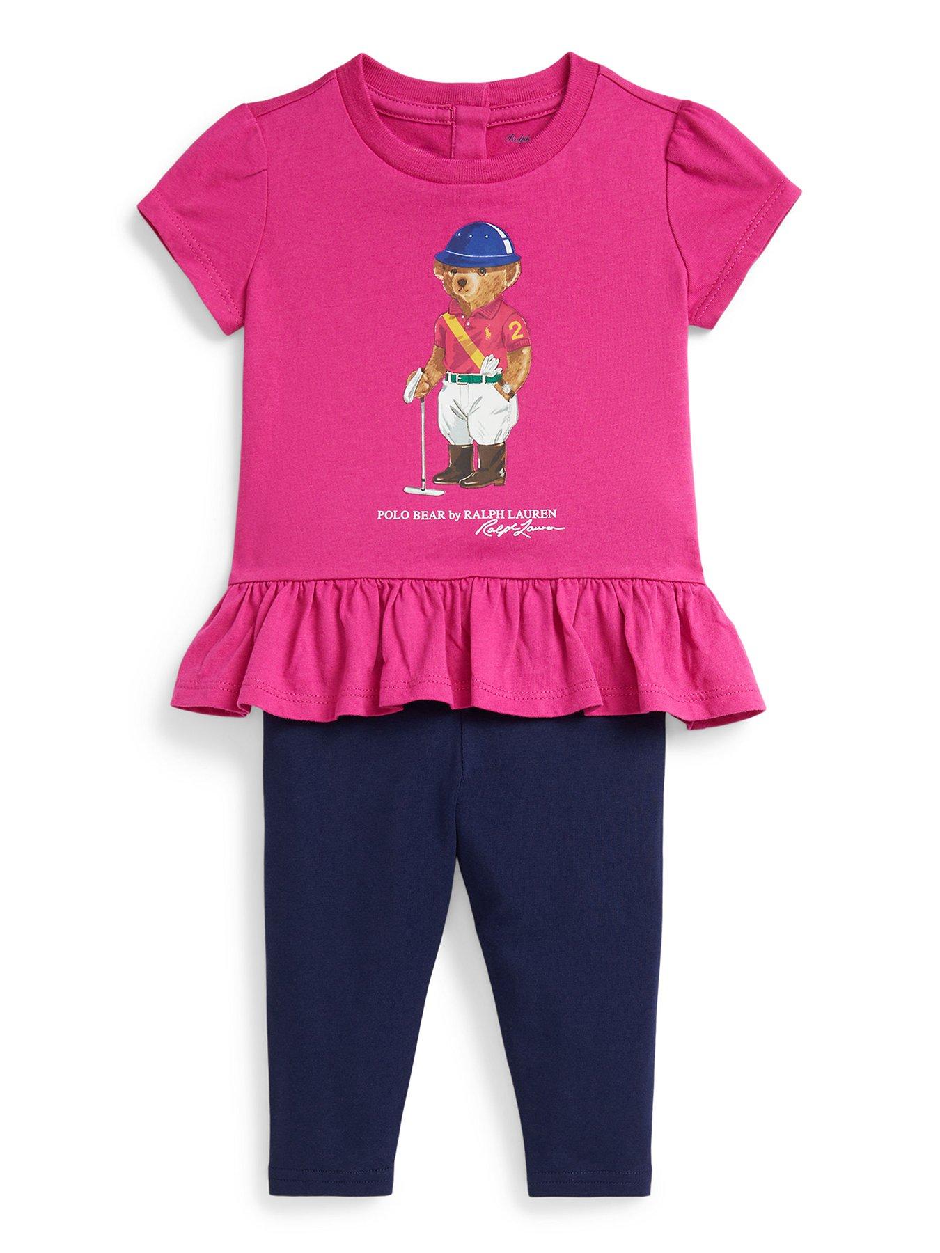 Polo Ralph Lauren Baby Girls Bear T-Shirt & Pant Set, Multi, Size 24 Months