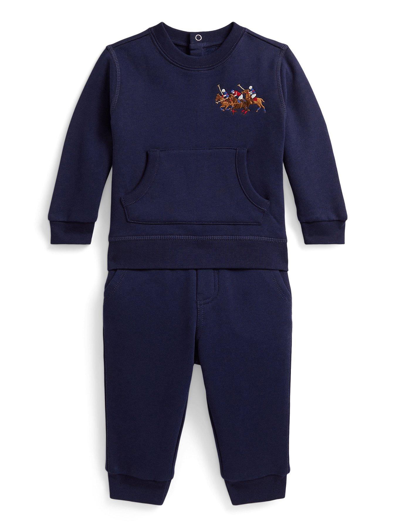 Polo Ralph Lauren Baby Boys Sweat Top & Pants Set, Navy, Size 12 Months